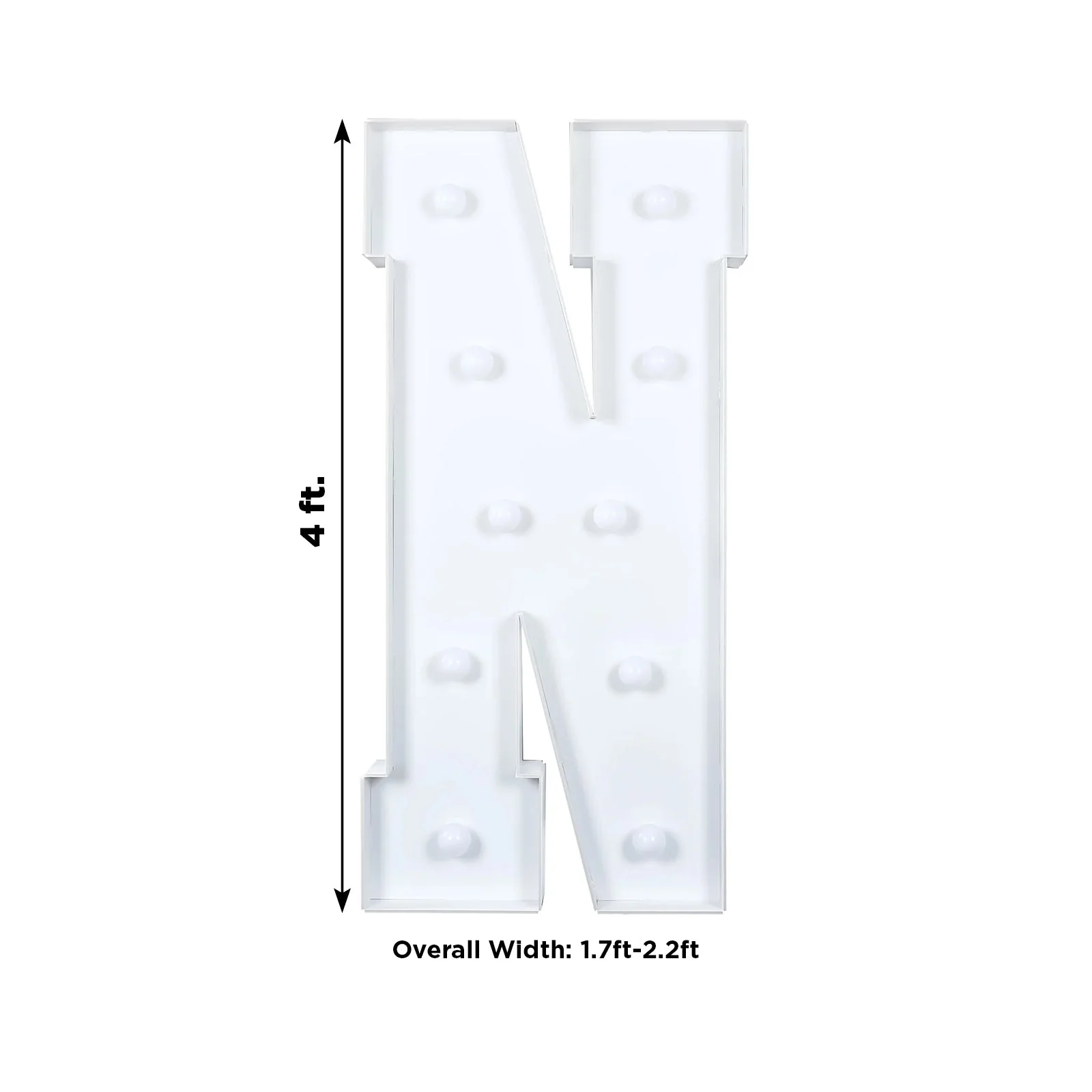 4ft Giant LED Marquee Letter "N", White Pre-Cut Foam Board with 10 Warm White Battery Operated LEDs, Glue Gun and Sticks - Image 3