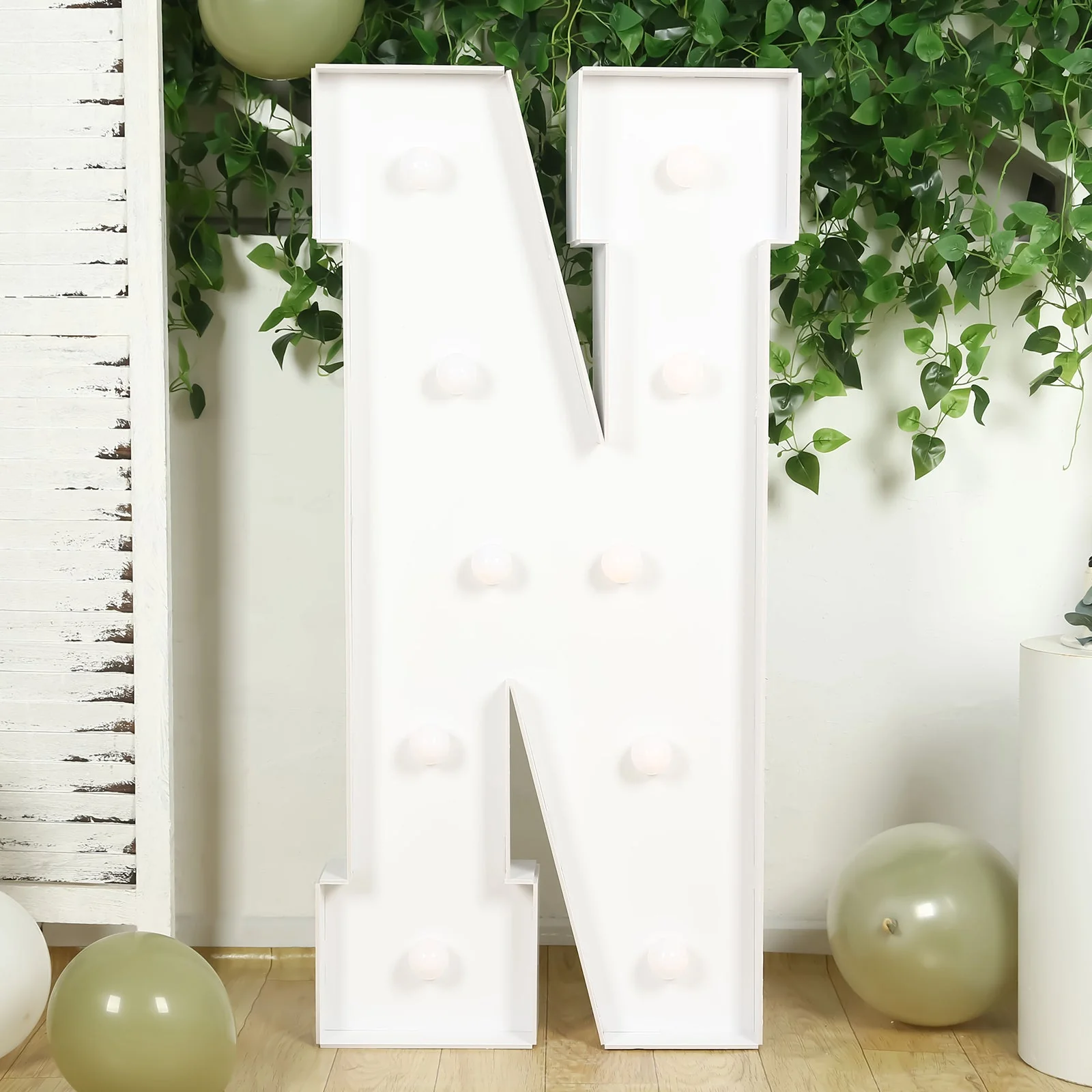 4ft Giant LED Marquee Letter "N", White Pre-Cut Foam Board with 10 Warm White Battery Operated LEDs, Glue Gun and Sticks - Image 8
