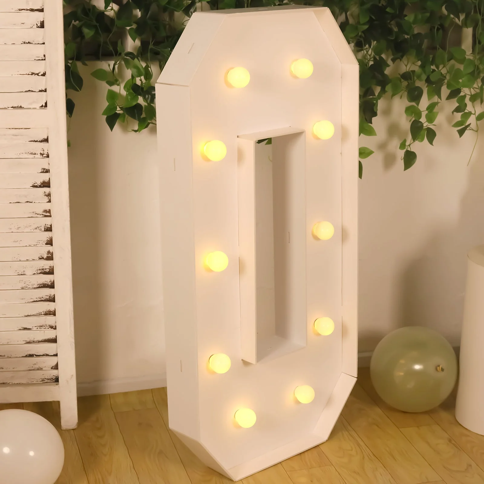 4ft Giant LED Marquee Letter "O", White Pre-Cut Foam Board with 10 Warm White Battery Operated LEDs, Glue Gun and Sticks - Image 7