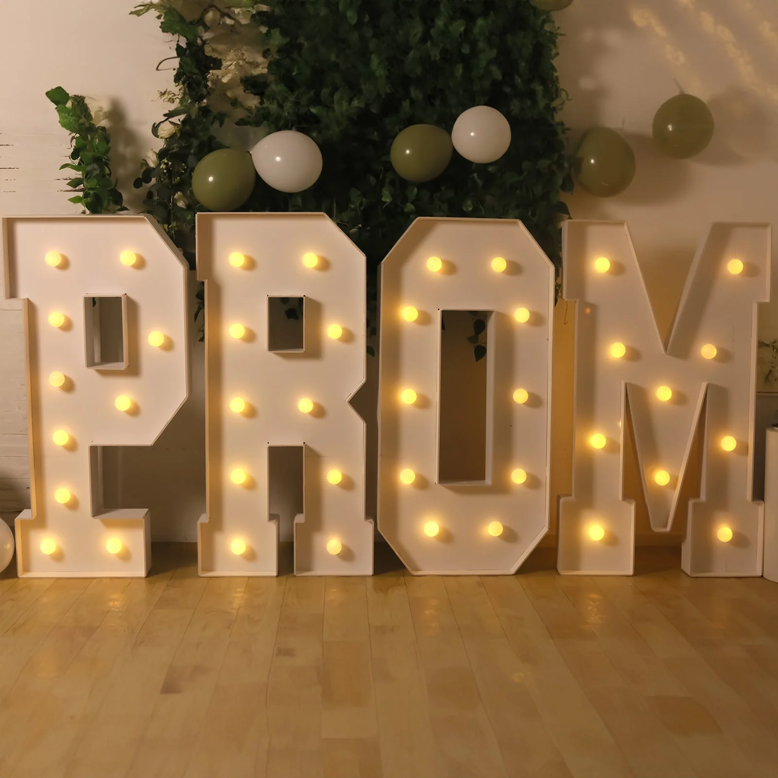 4ft Giant LED Marquee Letter "P", White Pre-Cut Foam Board with 10 Warm White Battery Operated LEDs, Glue Gun and Sticks - Image 2