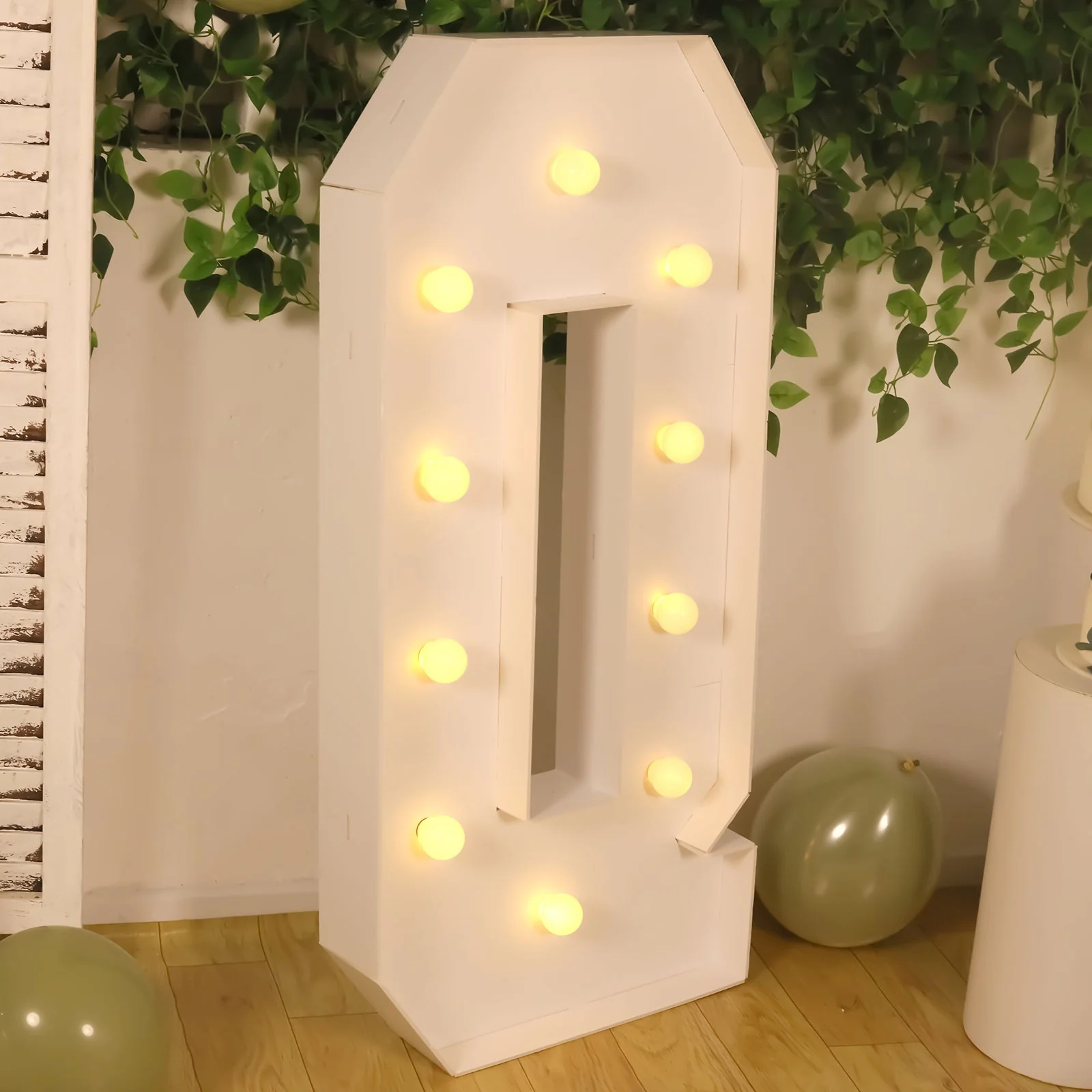 4ft Giant LED Marquee Letter "Q", White Pre-Cut Foam Board with 10 Warm White Battery Operated LEDs, Glue Gun and Sticks - Image 2