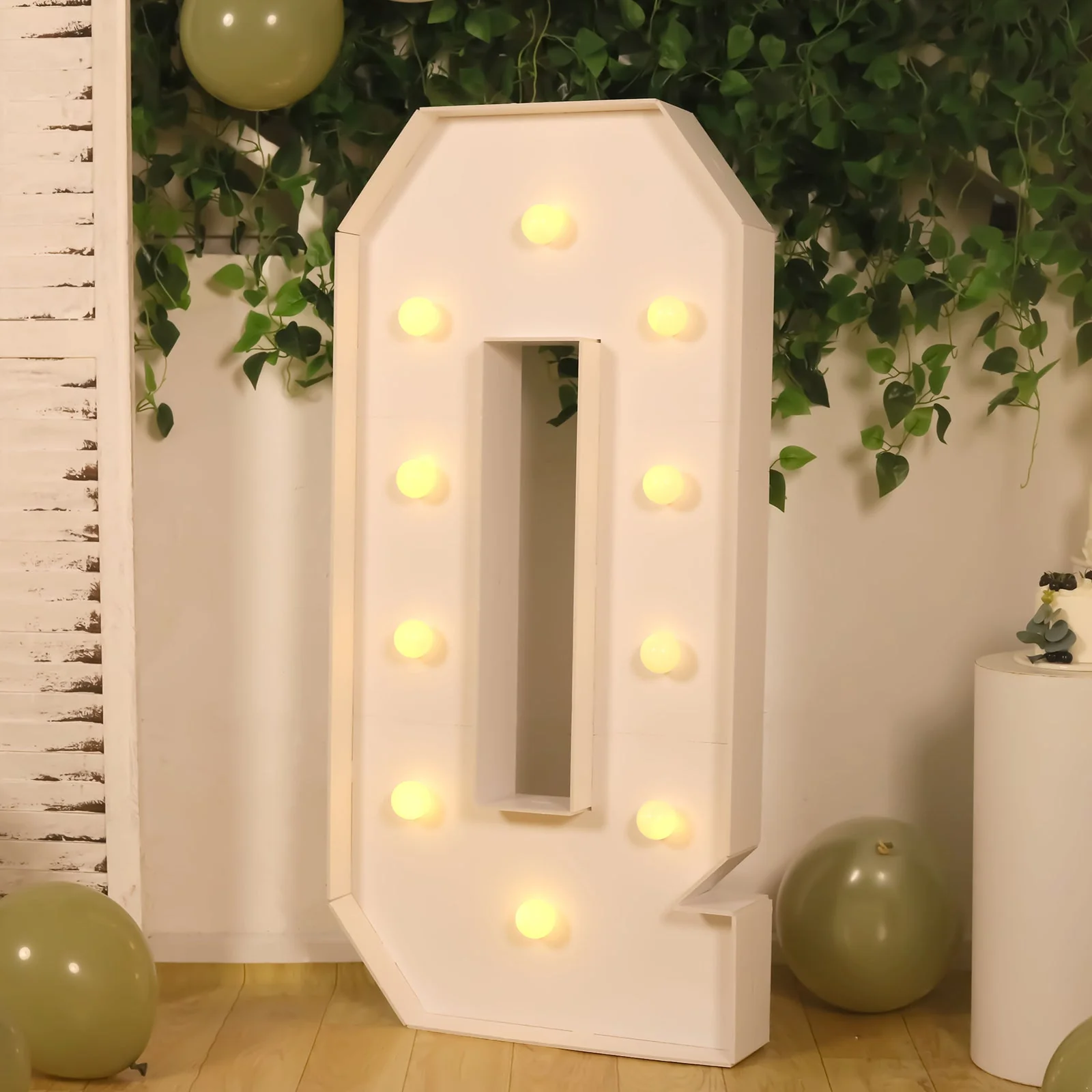 4ft Giant LED Marquee Letter "Q", White Pre-Cut Foam Board with 10 Warm White Battery Operated LEDs, Glue Gun and Sticks - Image 7