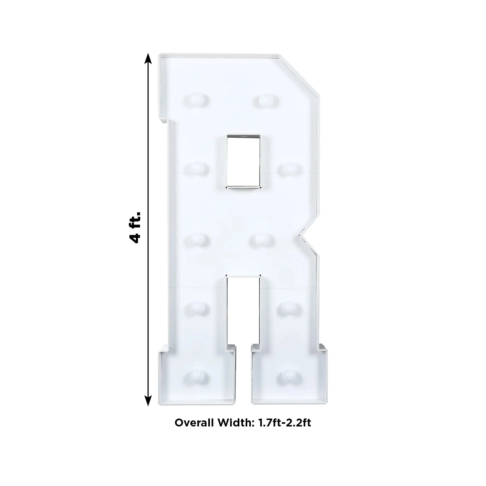 4ft Giant LED Marquee Letter "R", White Pre-Cut Foam Board with 10 Warm White Battery Operated LEDs, Glue Gun and Sticks - Image 3