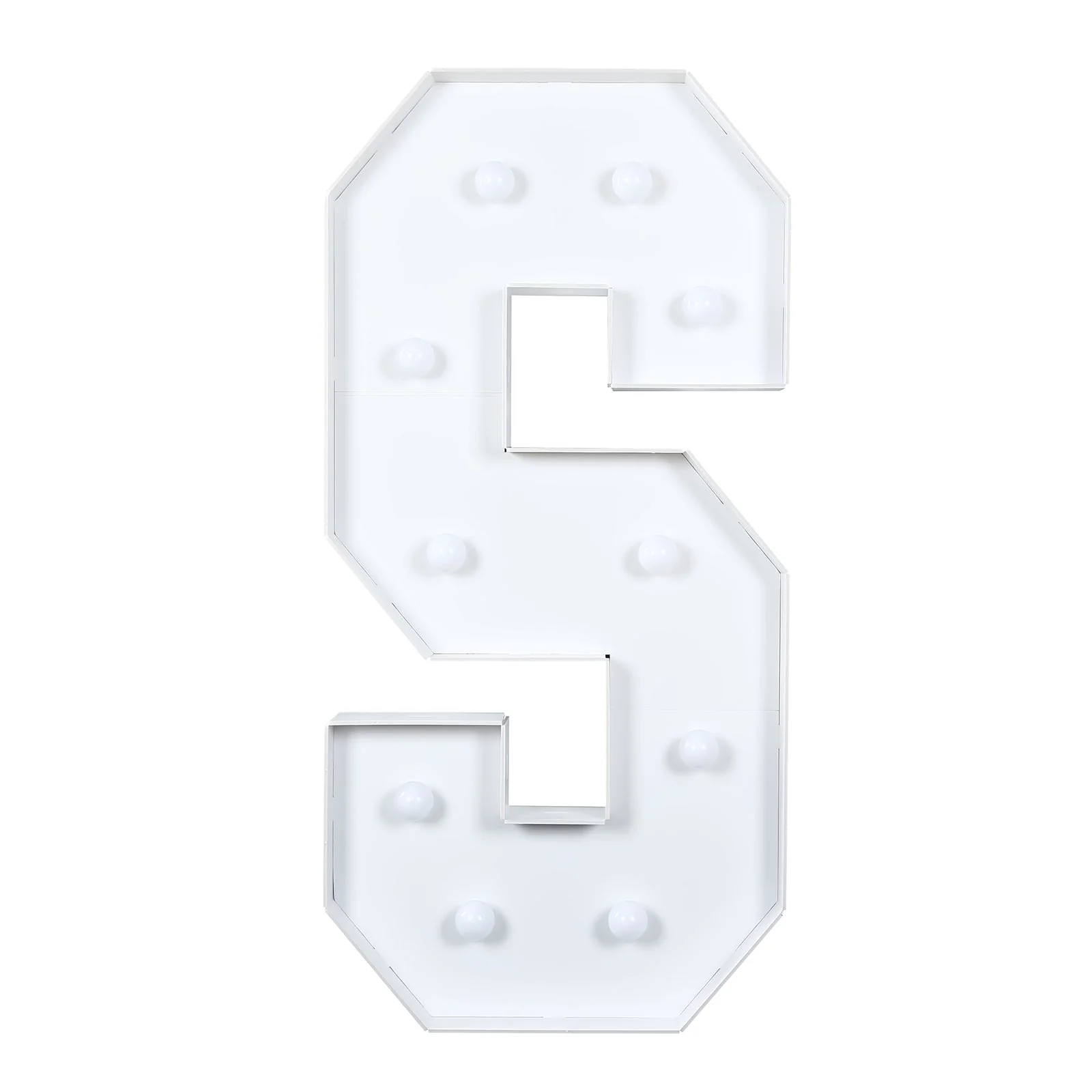 4ft Giant LED Marquee Letter "S", White Pre-Cut Foam Board with 10 Warm White Battery Operated LEDs, Glue Gun and Sticks - Image 6