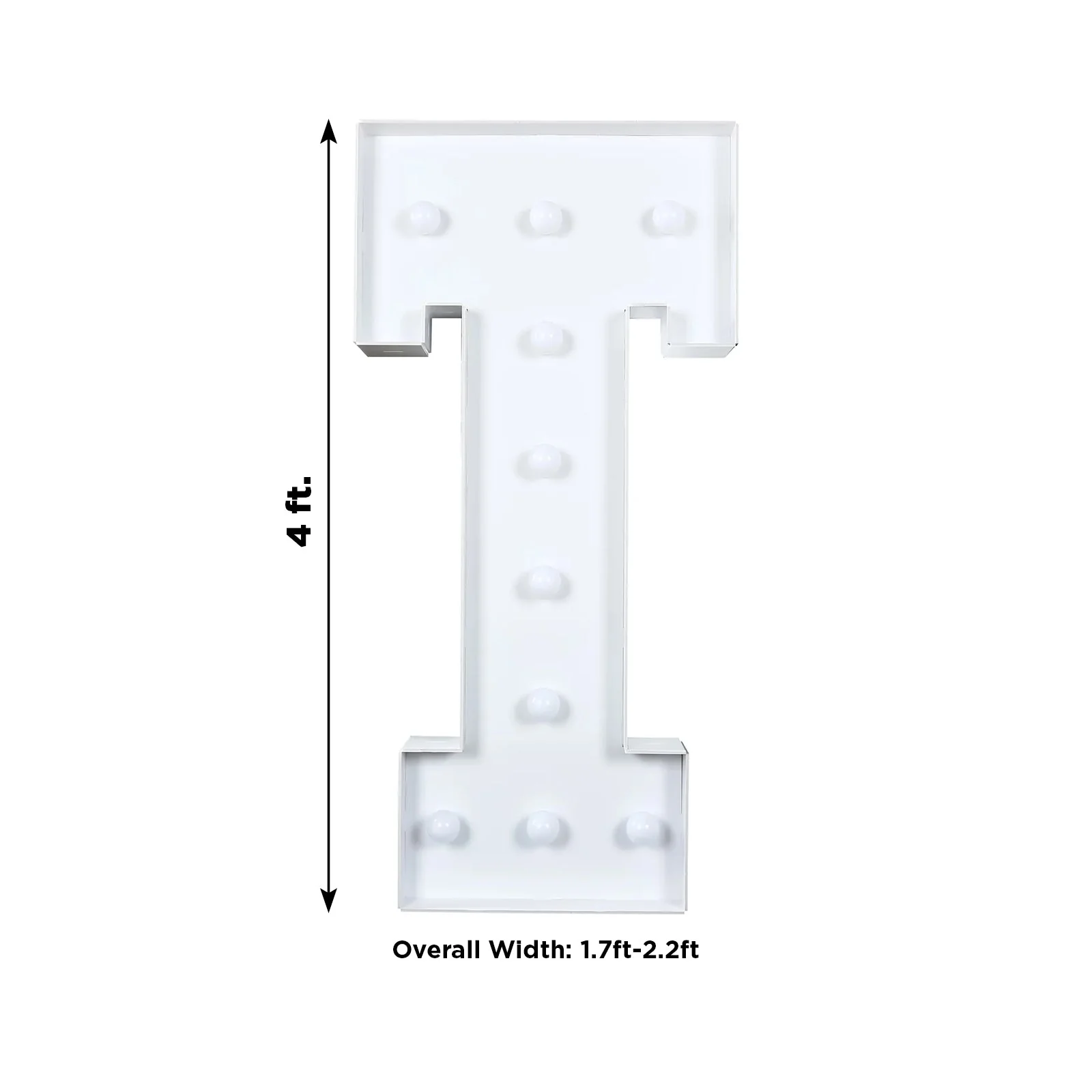 4ft Giant LED Marquee Letter "T", White Pre-Cut Foam Board with 10 Warm White Battery Operated LEDs, Glue Gun and Sticks - Image 3