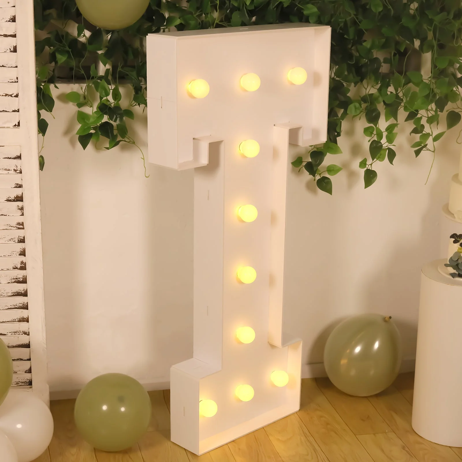 4ft Giant LED Marquee Letter "T", White Pre-Cut Foam Board with 10 Warm White Battery Operated LEDs, Glue Gun and Sticks - Image 7