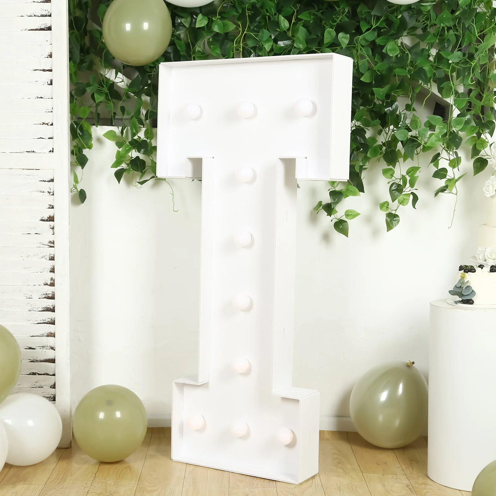 4ft Giant LED Marquee Letter "T", White Pre-Cut Foam Board with 10 Warm White Battery Operated LEDs, Glue Gun and Sticks - Image 8