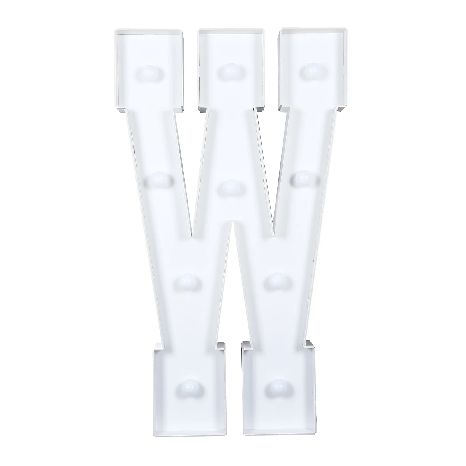4ft Giant LED Marquee Letter "W", White Pre-Cut Foam Board with 10 Warm White Battery Operated LEDs, Glue Gun and Sticks - Image 6