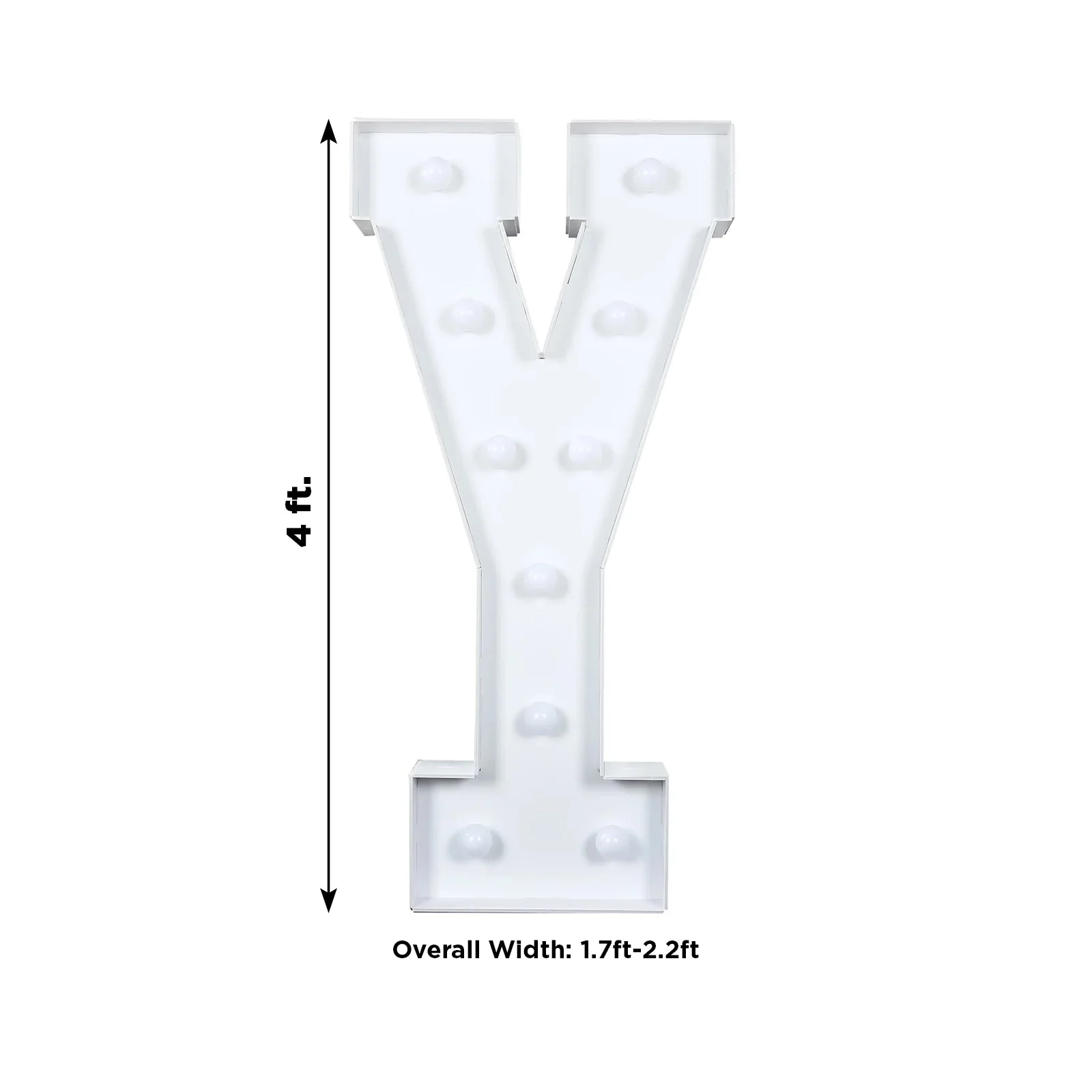 4ft Giant LED Marquee Letter "Y", White Pre-Cut Foam Board with 10 Warm White Battery Operated LEDs, Glue Gun and Sticks - Image 3