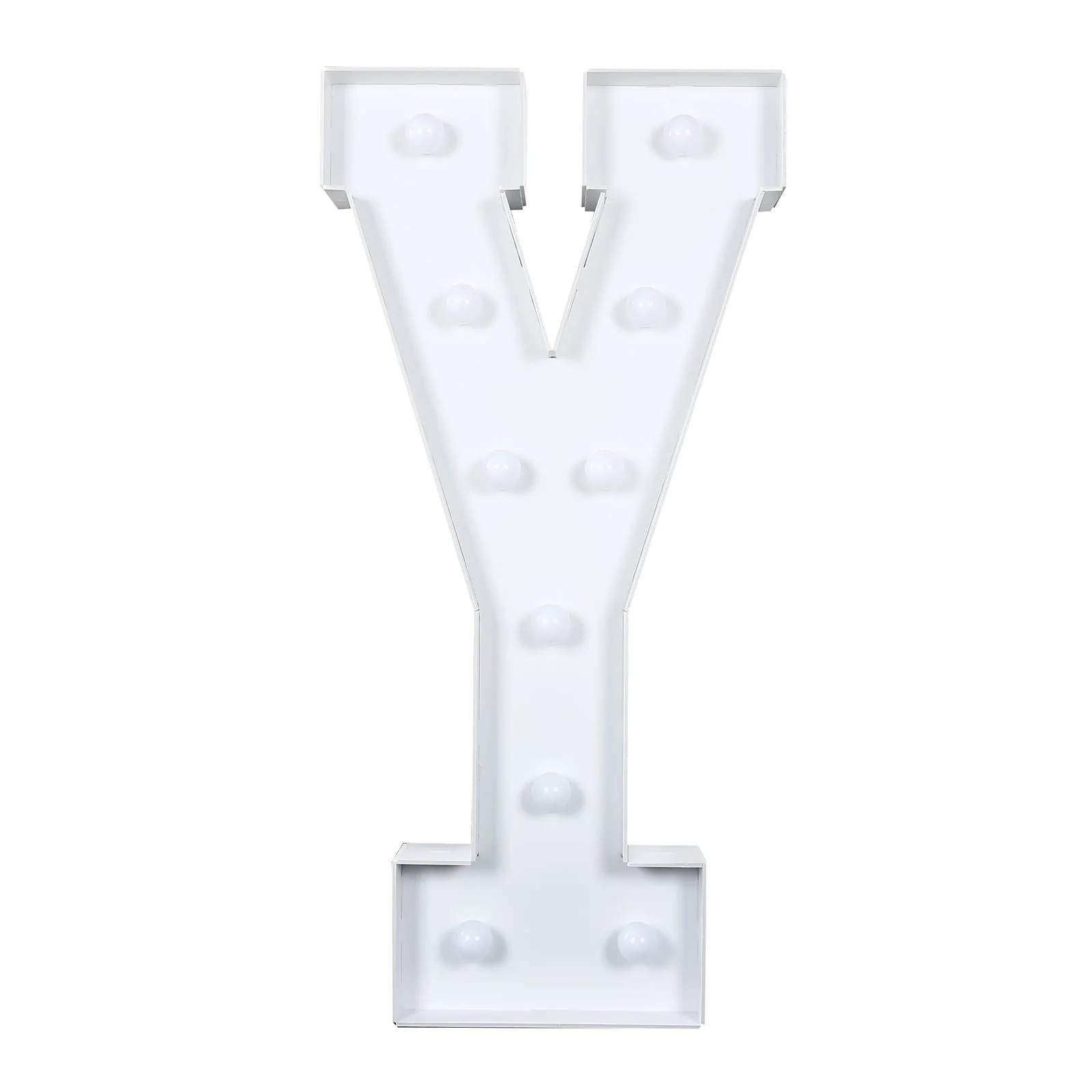 4ft Giant LED Marquee Letter "Y", White Pre-Cut Foam Board with 10 Warm White Battery Operated LEDs, Glue Gun and Sticks - Image 6