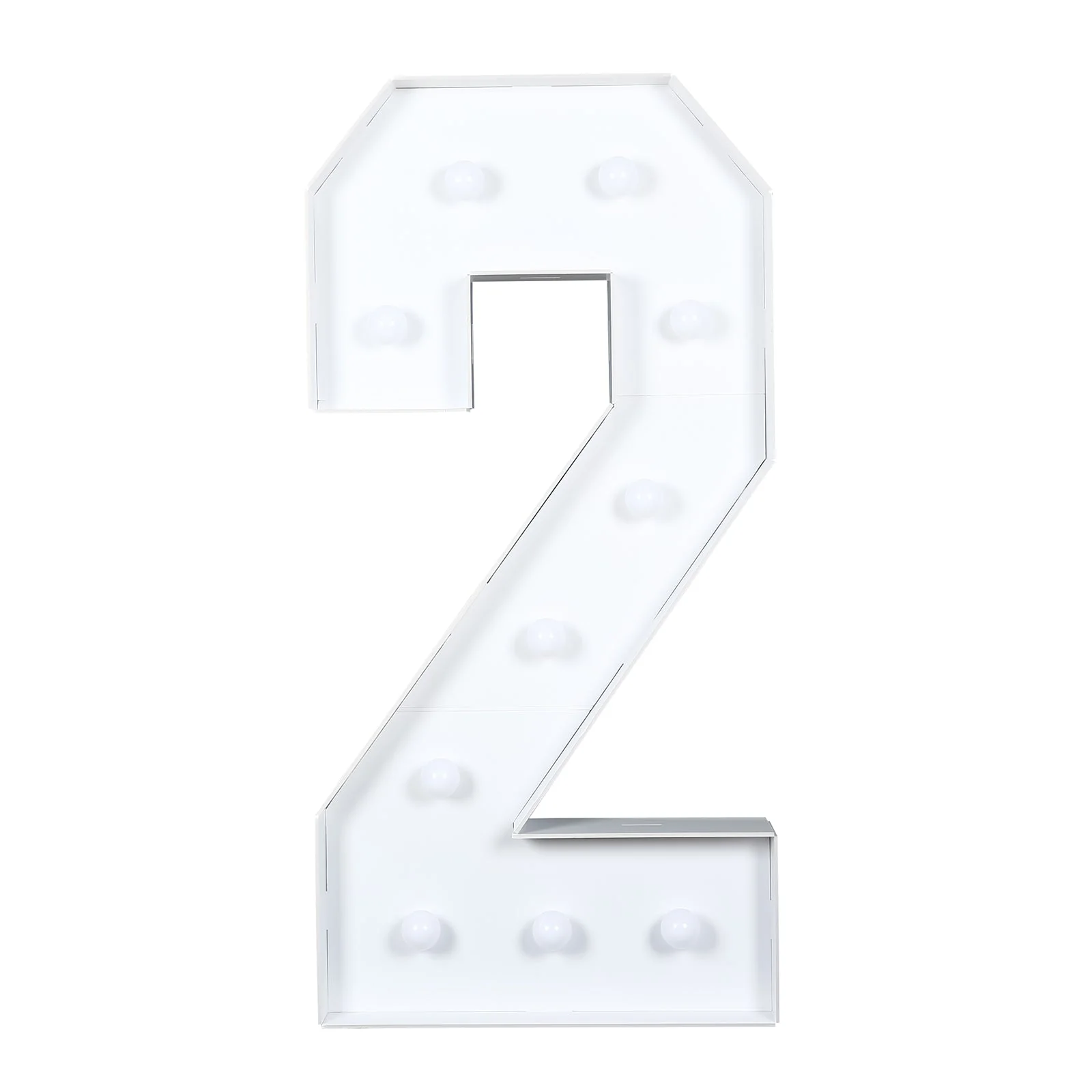 4ft Giant LED Marquee Number "2", White Pre-Cut Foam Board with 10 Warm White Battery Operated LEDs, Glue Gun and Sticks - Image 6