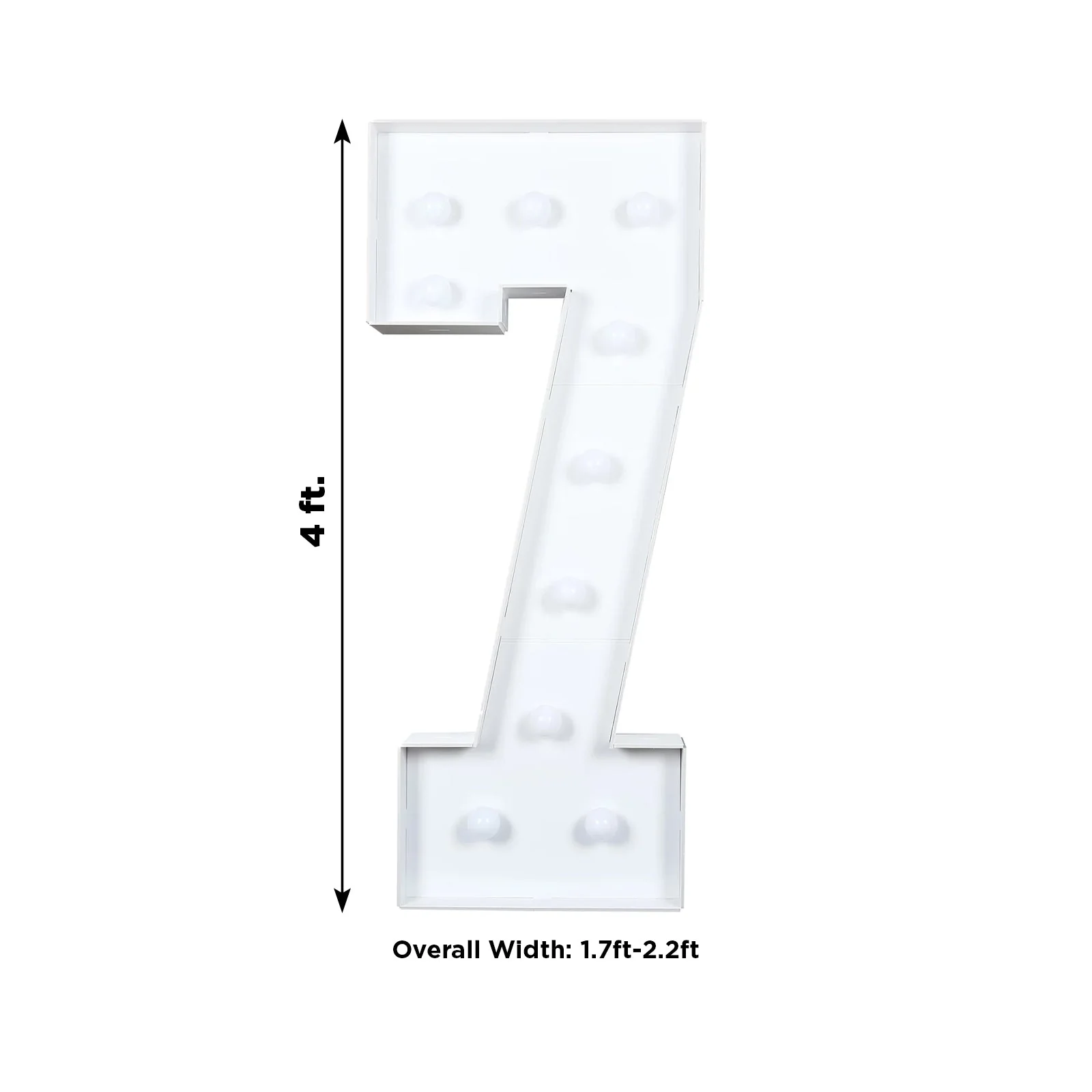4ft Giant LED Marquee Number "7", White Pre-Cut Foam Board with 10 Warm White Battery Operated LEDs, Glue Gun and Sticks - Image 3
