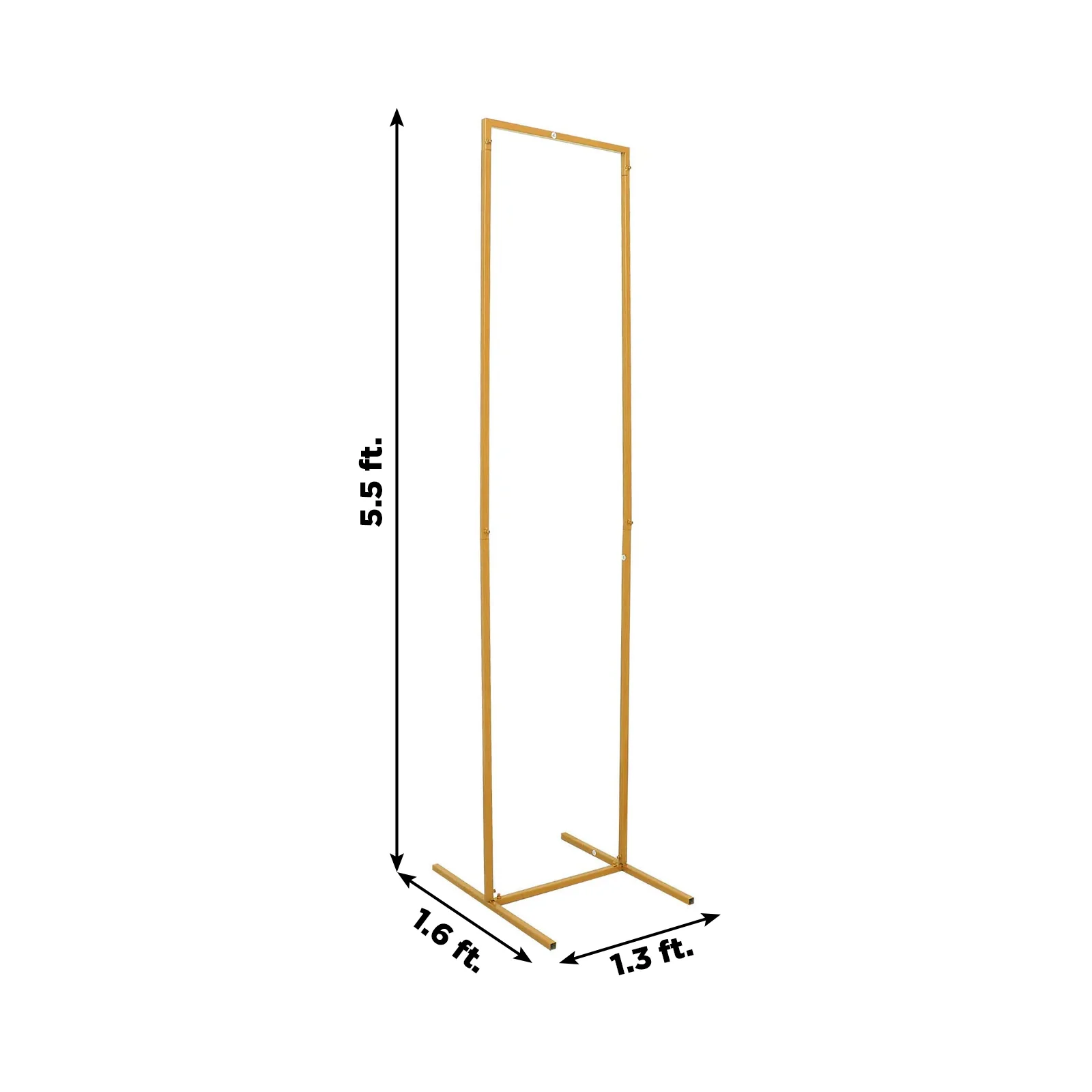 Slim Gold Metal Frame Wedding Arch, Rectangular Backdrop Stand, Floral Display Frame 5.5ft - Image 3