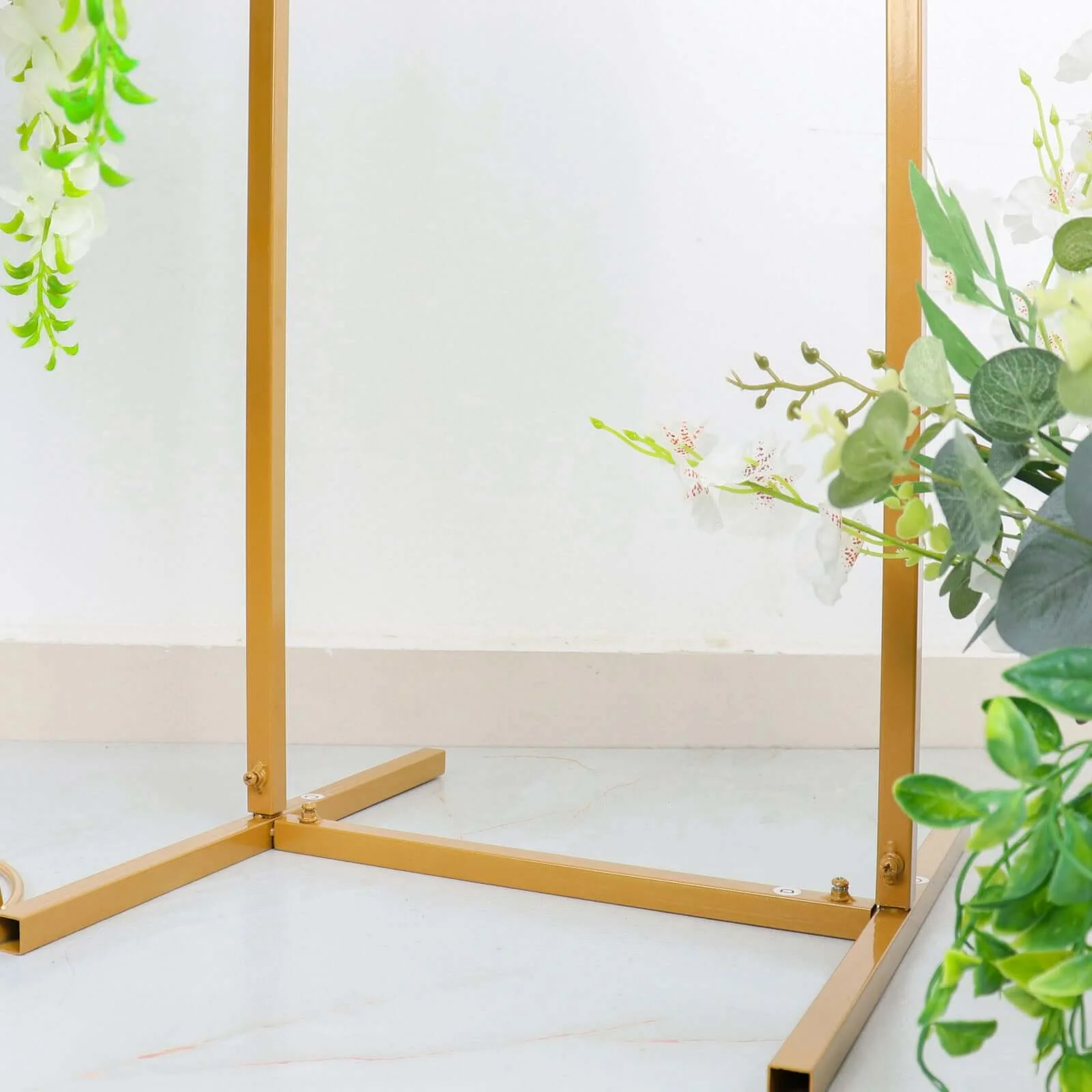 Slim Gold Metal Frame Wedding Arch, Rectangular Backdrop Stand, Floral Display Frame 5.5ft - Image 5