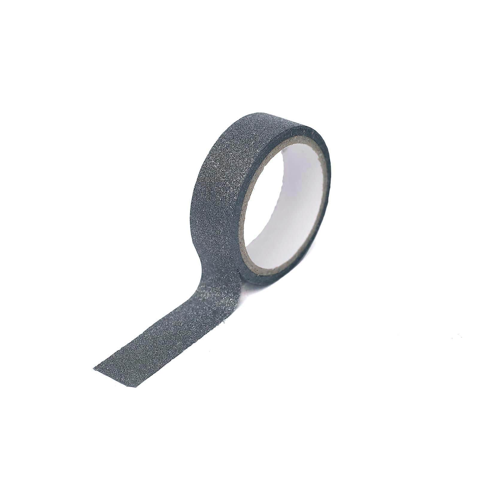 5 Pack Charcoal Gray Washi DIY Craft Glitter Tape 0.5"x5 Yards - Image 6