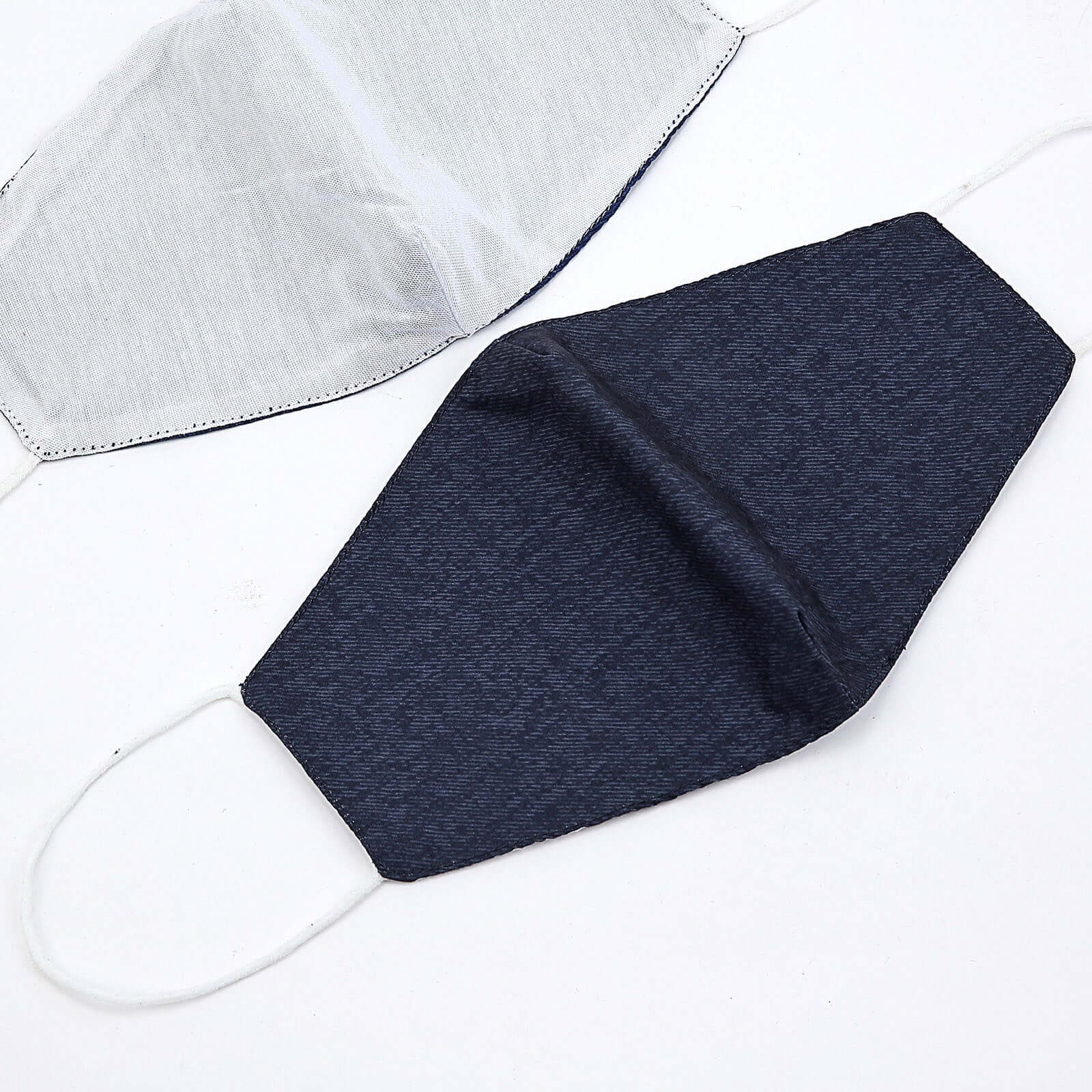 5 Pack Blue Denim Ultra Soft 100% Organic Cotton Face Masks, Reusable Fabric Masks With Soft Ear Loops 2 Ply - Image 5
