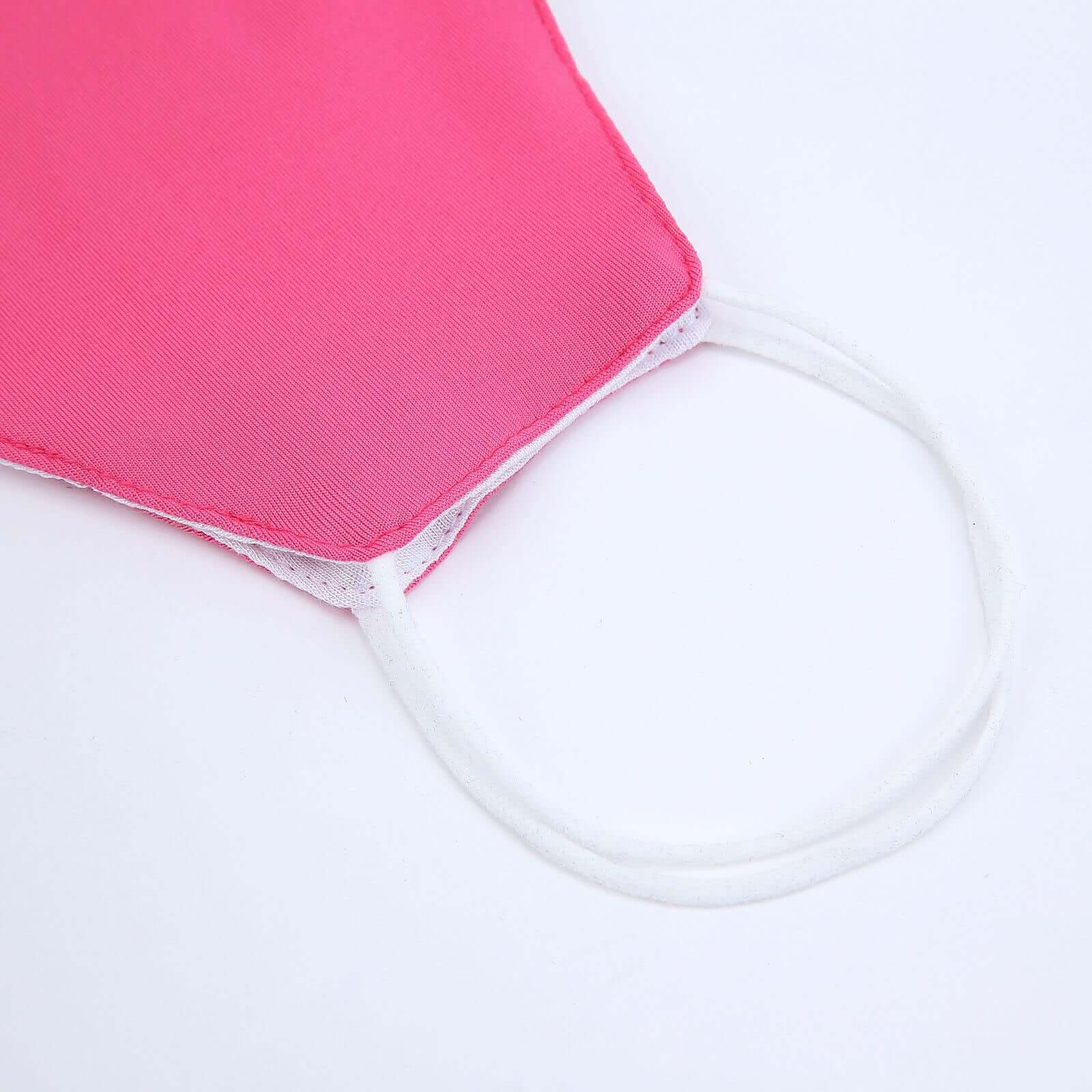 5 Pack Fuchsia Ultra Soft 100% Organic Cotton Face Masks, Reusable Fabric Masks With Soft Ear Loops 2 Ply - Image 2