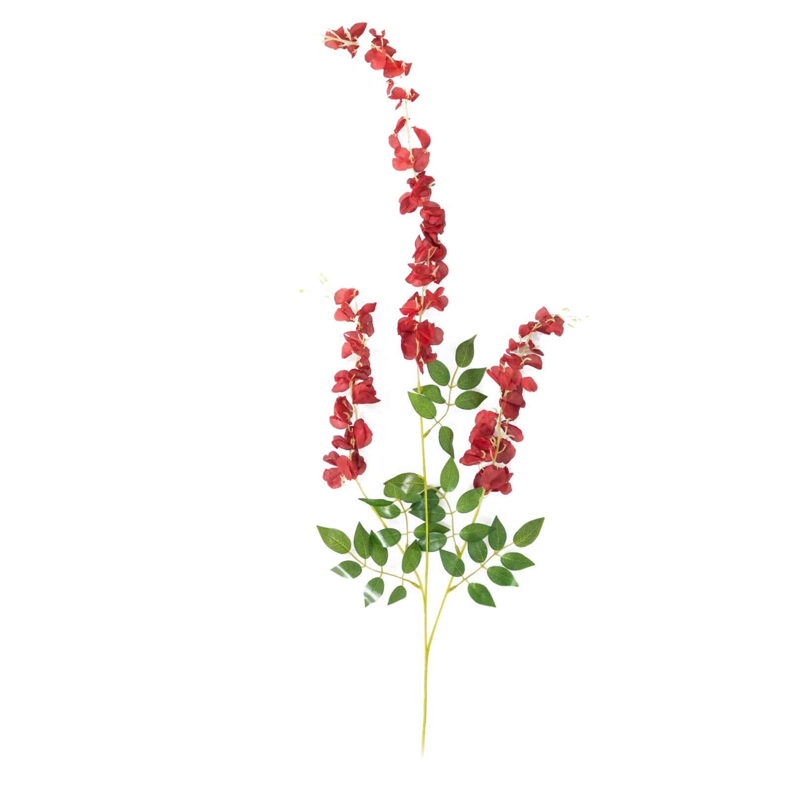 5 Pack Artificial Silk Hanging Wisteria Flower Garland Vines in Burgundy, 3 Strands in 1 Bush - 44" - Image 7