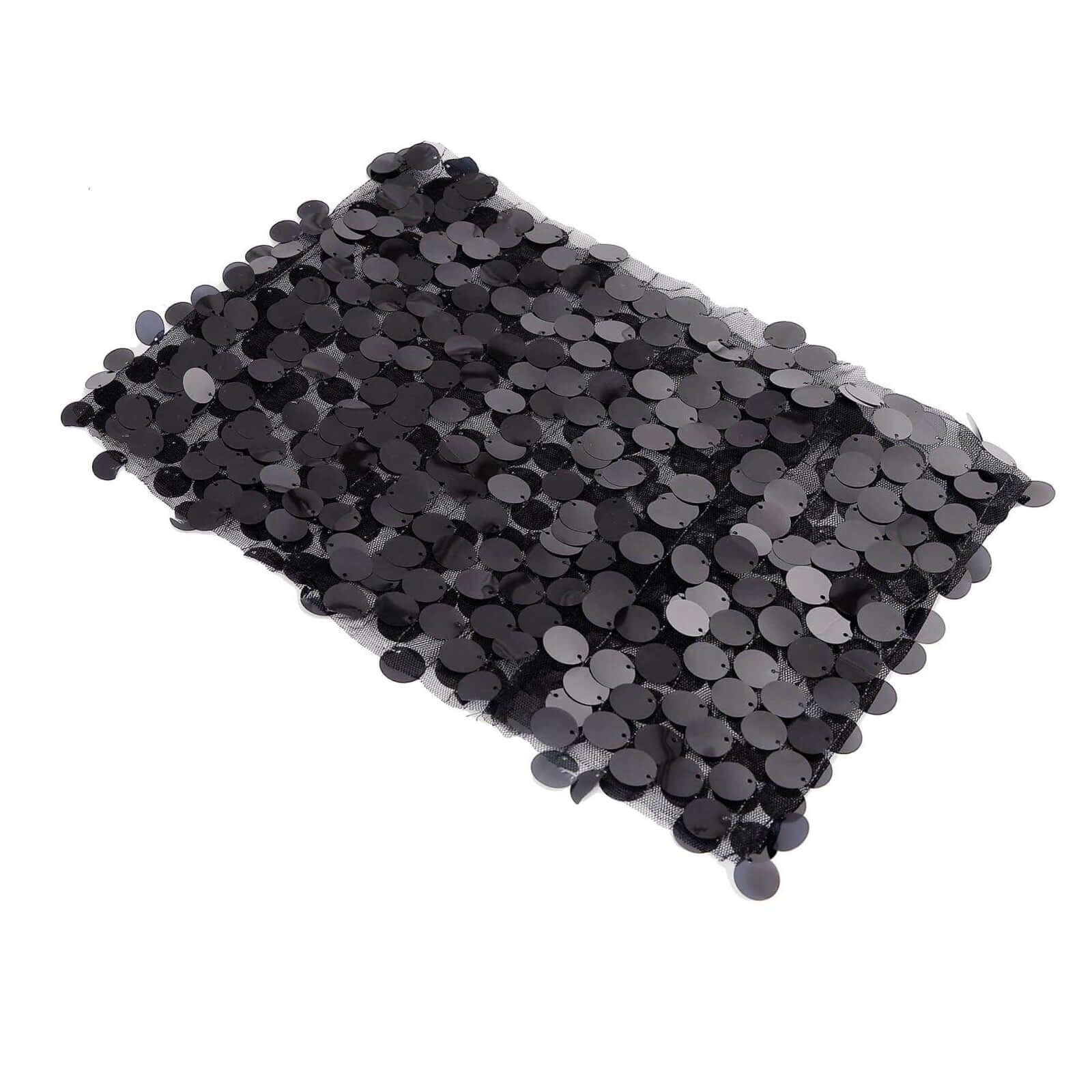 5 Pack Big Payette Sequin Chair Sash Bands 13"x10" Black - Radiant Decorative Design - Image 8