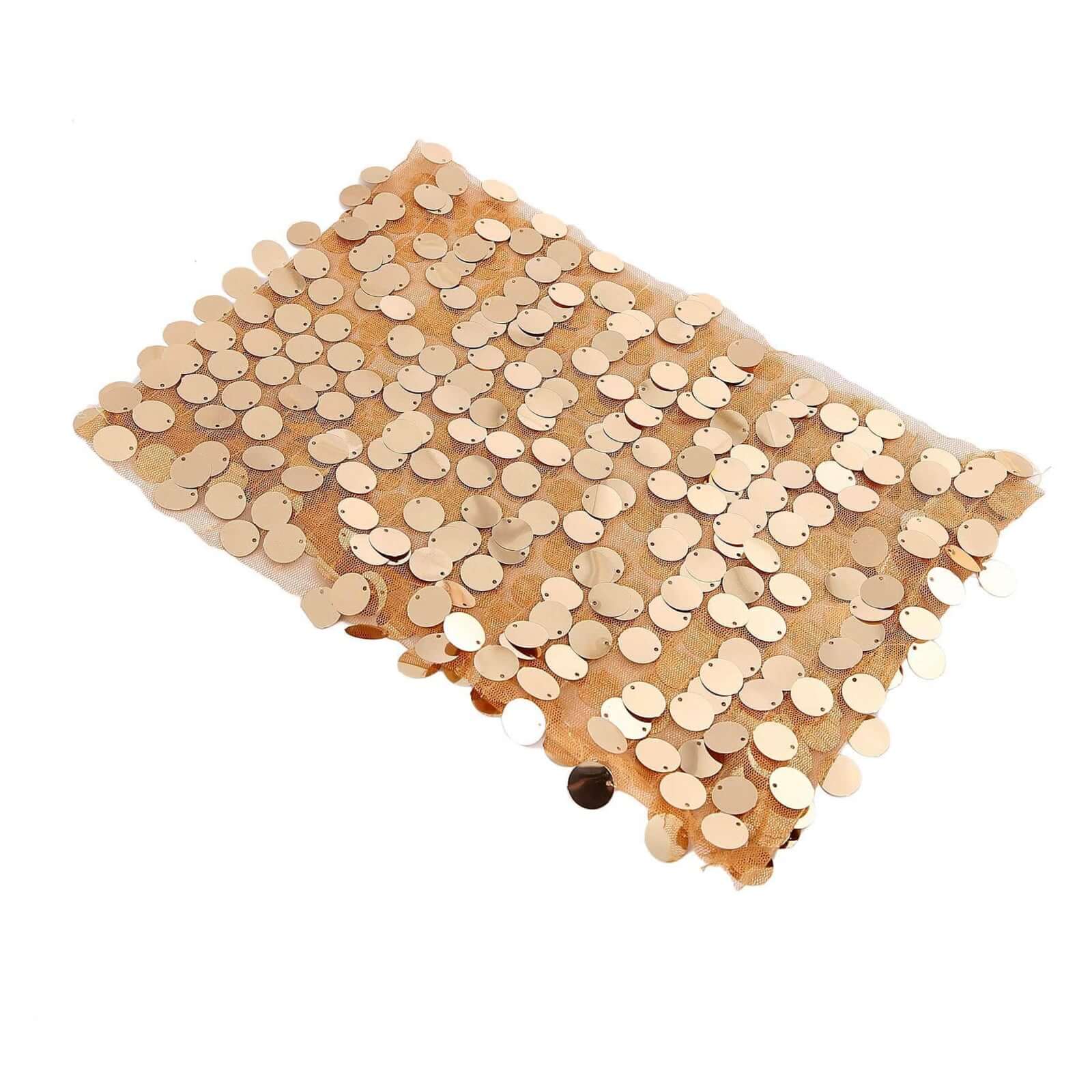 5 Pack Big Payette Sequin Chair Sash Bands 13"x10" Gold - Radiant Decorative Design for Events - Image 8