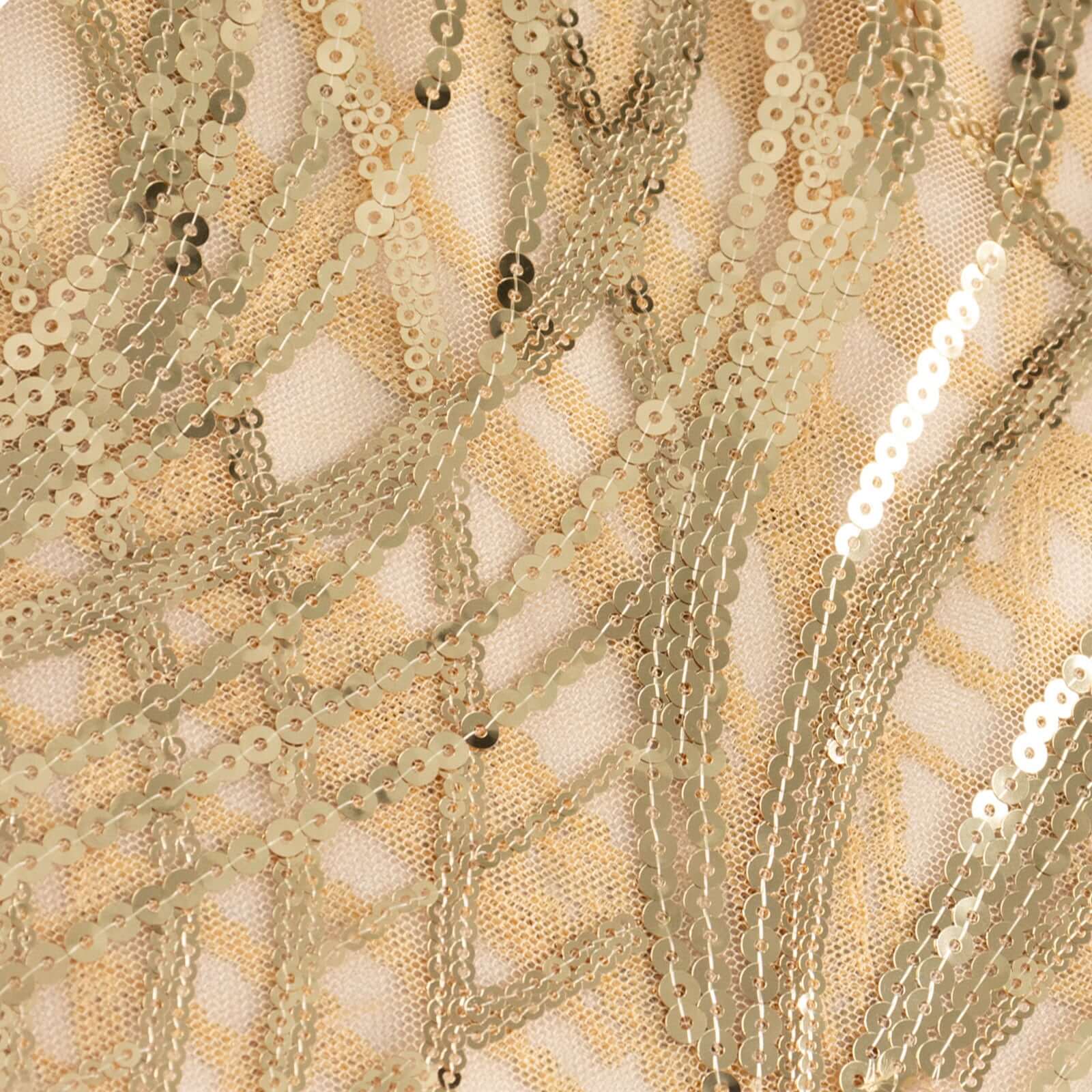 5 Pack Chair Sash Bands Champagne Wave with Embroidered Sequins - Glittering Decorative Design - Image 7