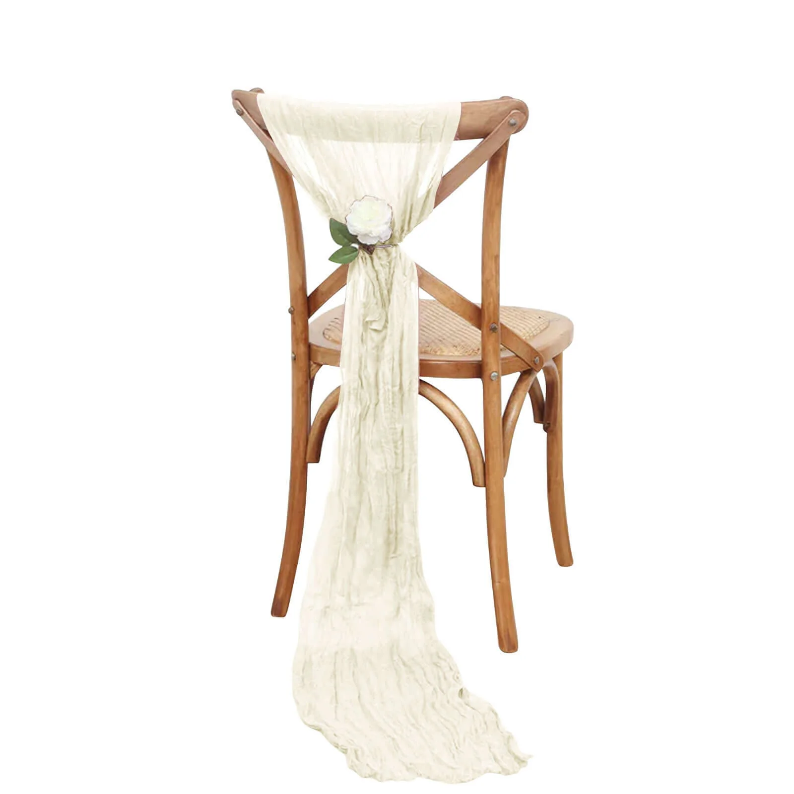 5 Pack Cheesecloth Gauze Chair Sashes 16"x88" Cream - Boho Decorative Accent - Image 6