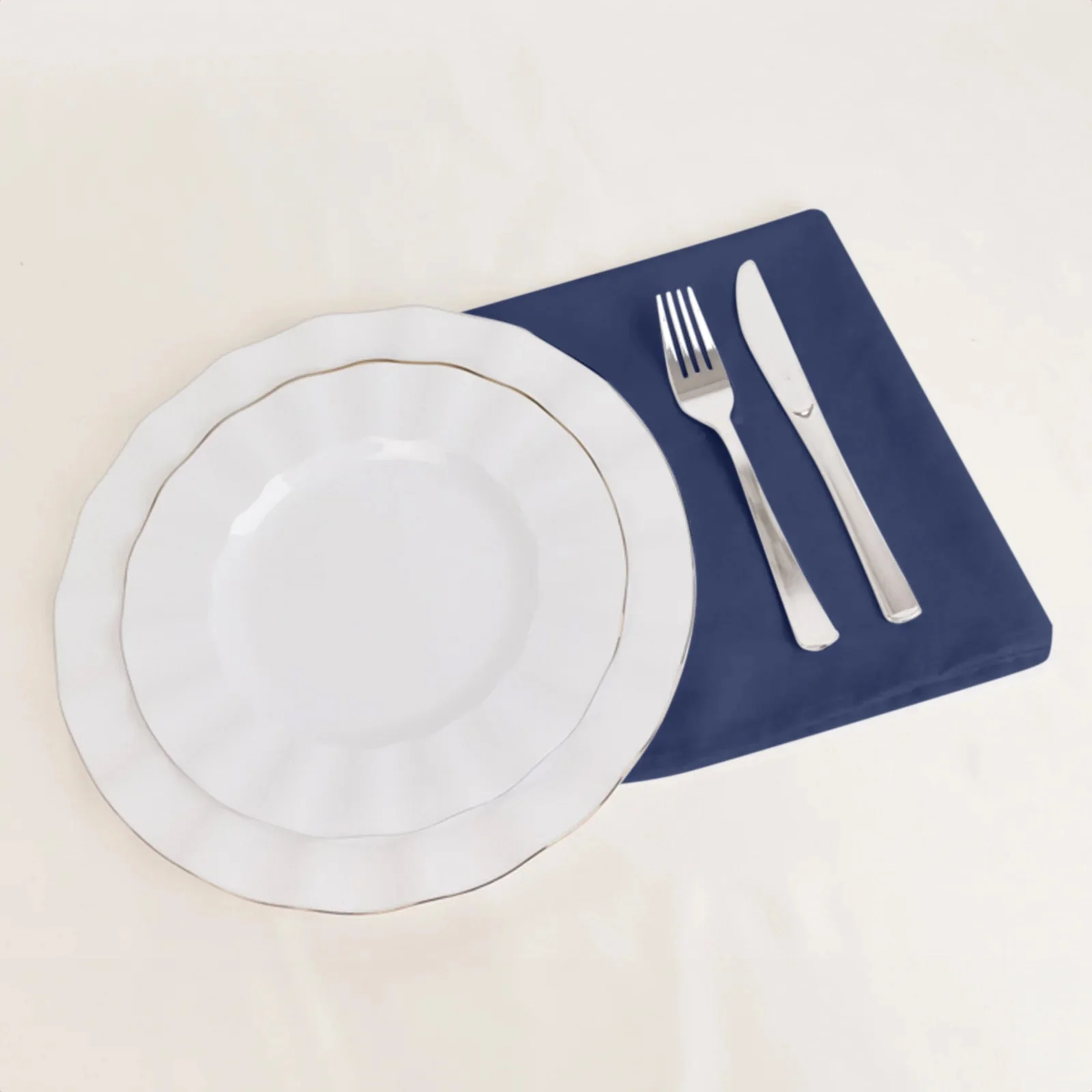 5 Pack Cotton Blend Napkins 20"x20" Navy Blue - Durable & Wrinkle Resistant Cloth Napkins - Image 2
