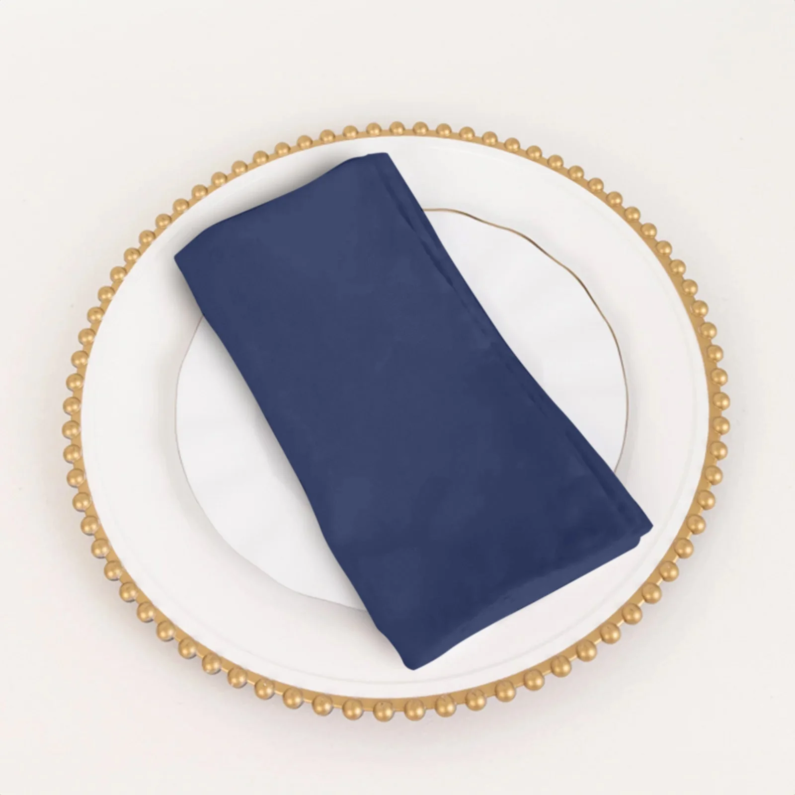 5 Pack Cotton Blend Napkins 20"x20" Navy Blue - Durable & Wrinkle Resistant Cloth Napkins - Image 3