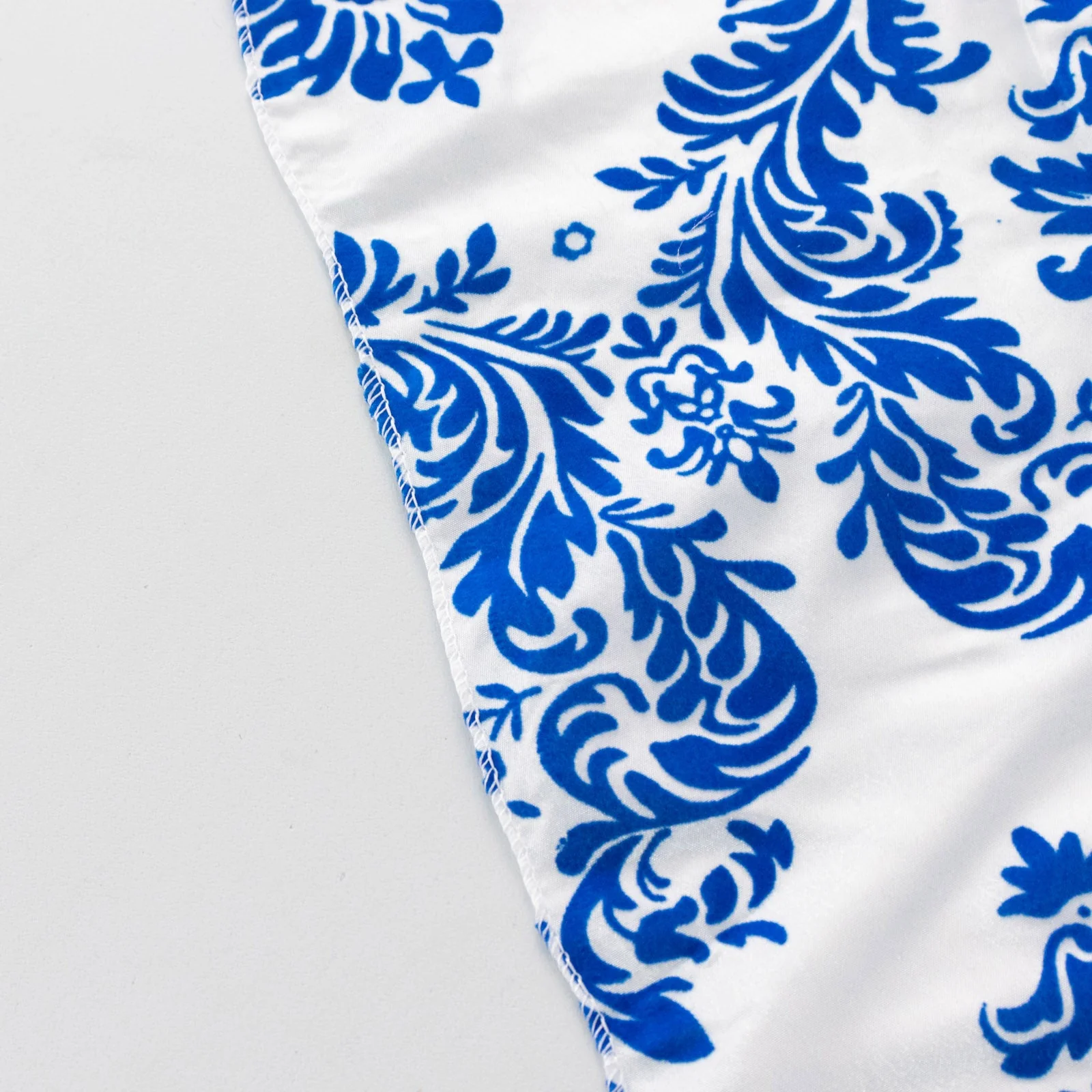 5 Pack Damask Flocking Taffeta Napkins - Royal Blue White Decorative Cloth Napkins - 20"x20" for Weddings and Events - Image 10