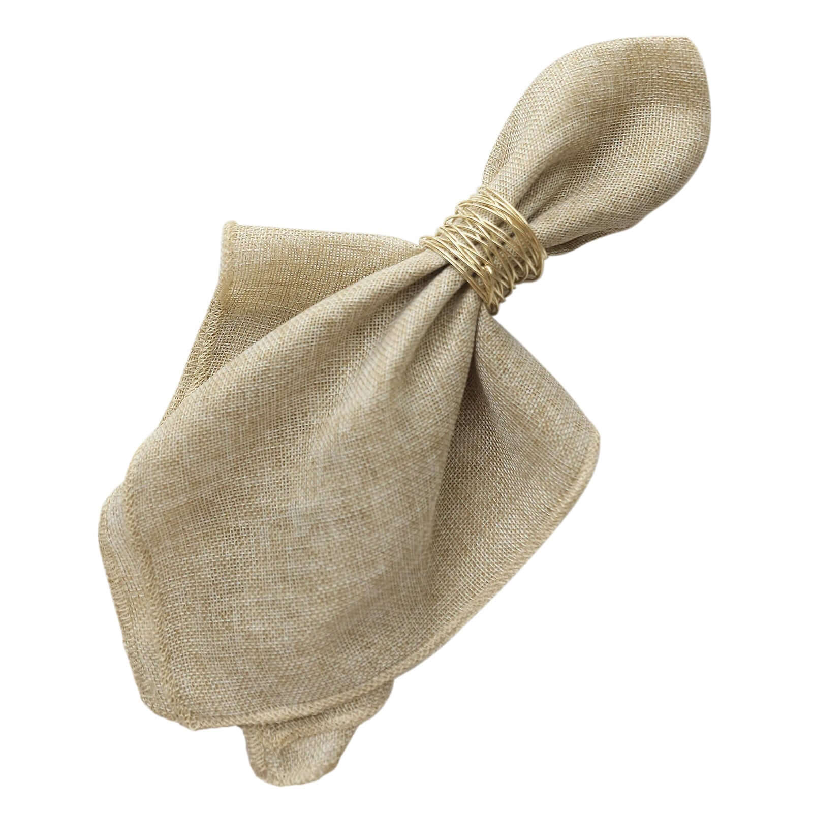 5 Pack Faux Jute Napkins 19"x19" Natural - Rustic Chic Faux Burlap Dinner Napkins - Image 6