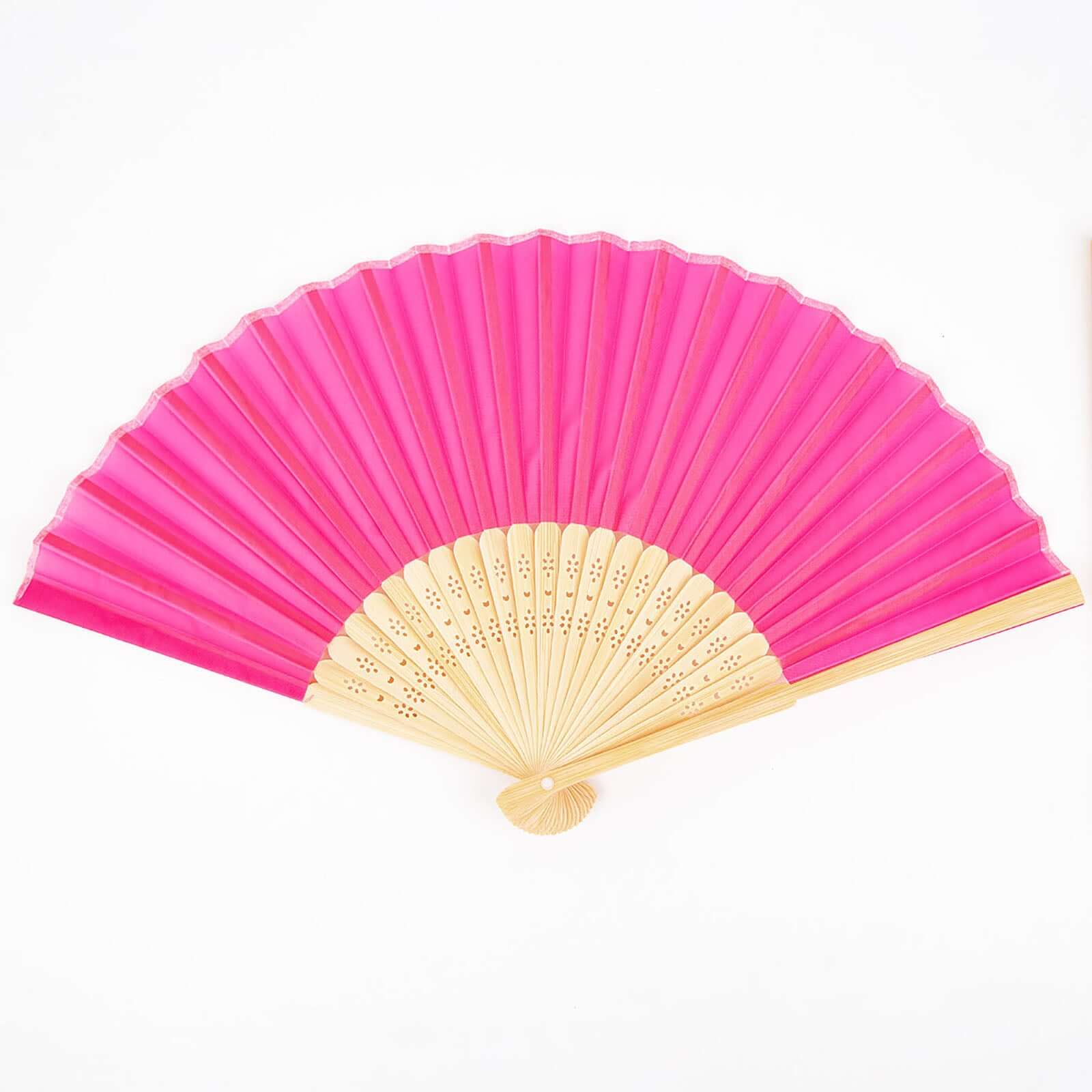 5 Pack Fuchsia Asian Silk Folding Fans Party Favors, Oriental Folding Fan Favors - Image 12