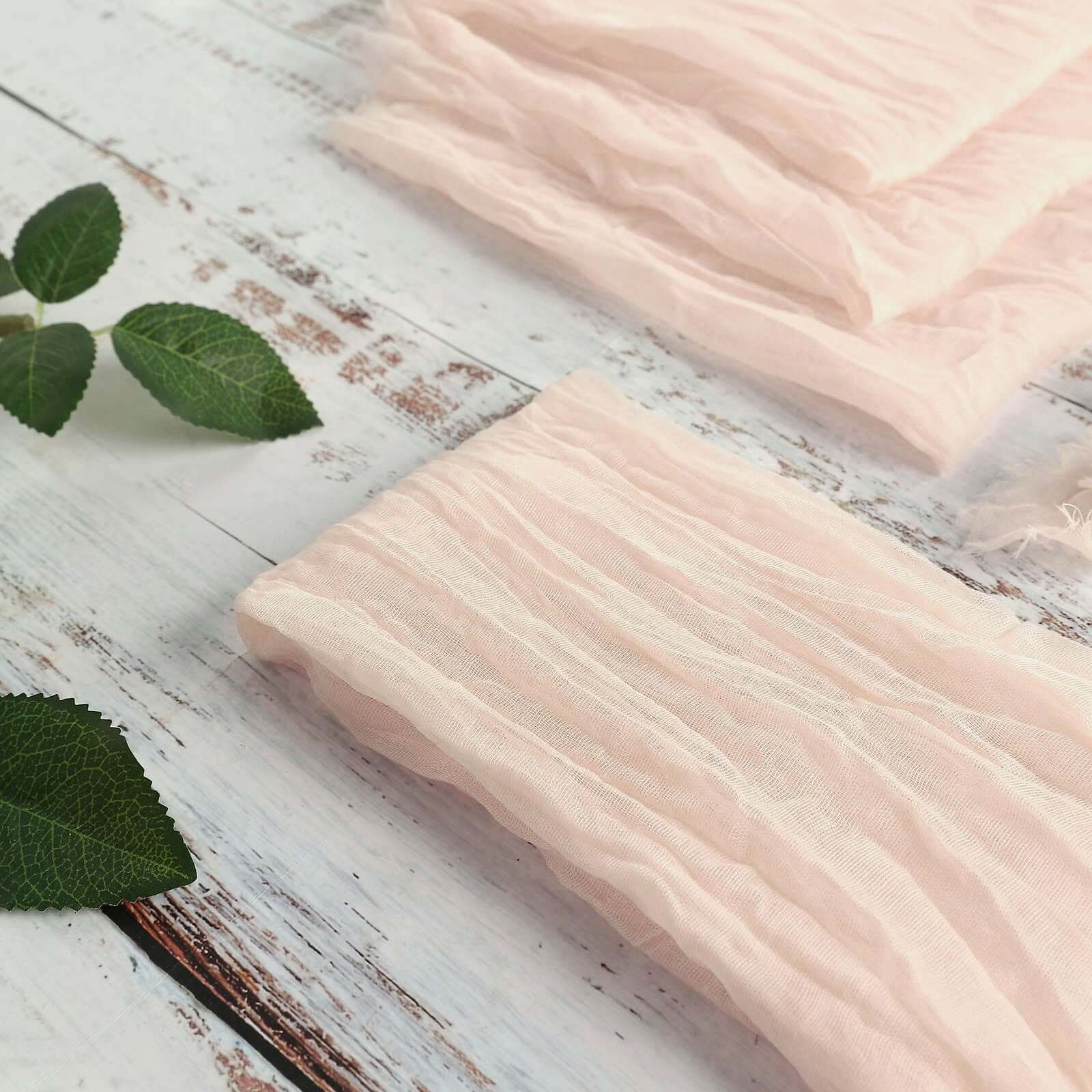 5 Pack Gauze Cheesecloth Napkins 24"x19" Blush - Reusable Boho Dinner Napkins - Image 5