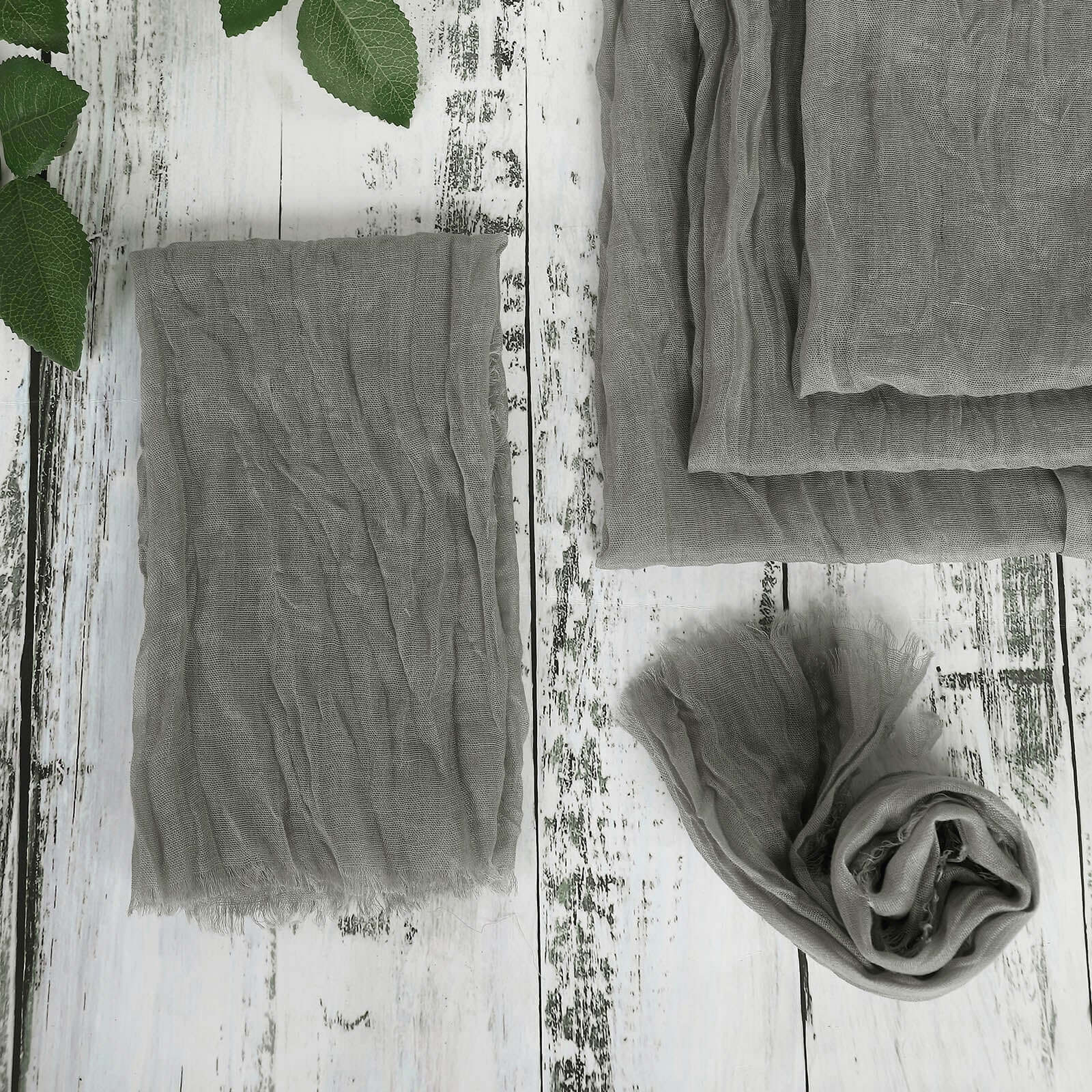 5 Pack Gauze Cheesecloth Napkins 24"x19" Gray - Reusable Boho Dinner Napkins - Image 9