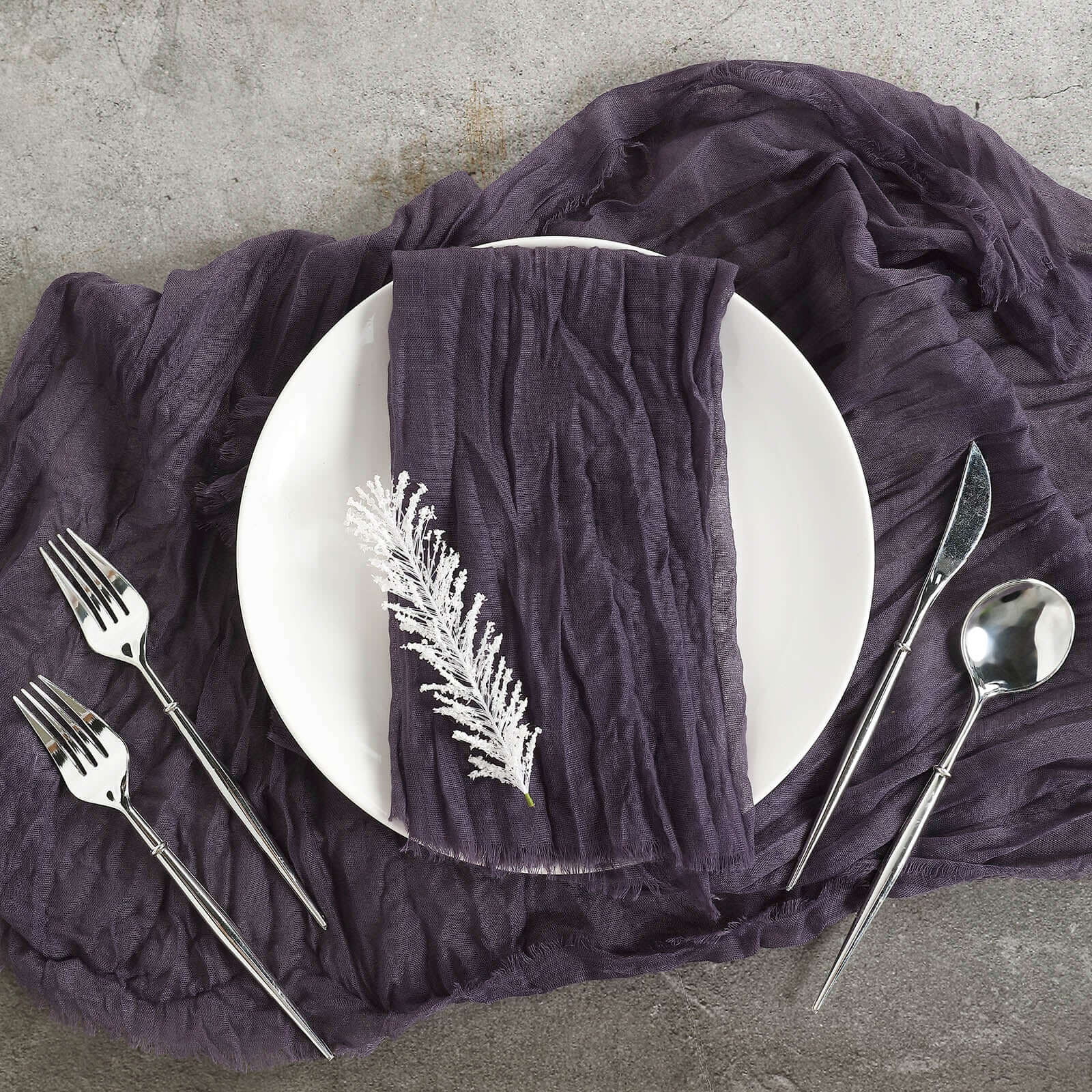 5 Pack Gauze Cheesecloth Napkins 24"x19" Purple - Reusable Boho Dinner Napkins