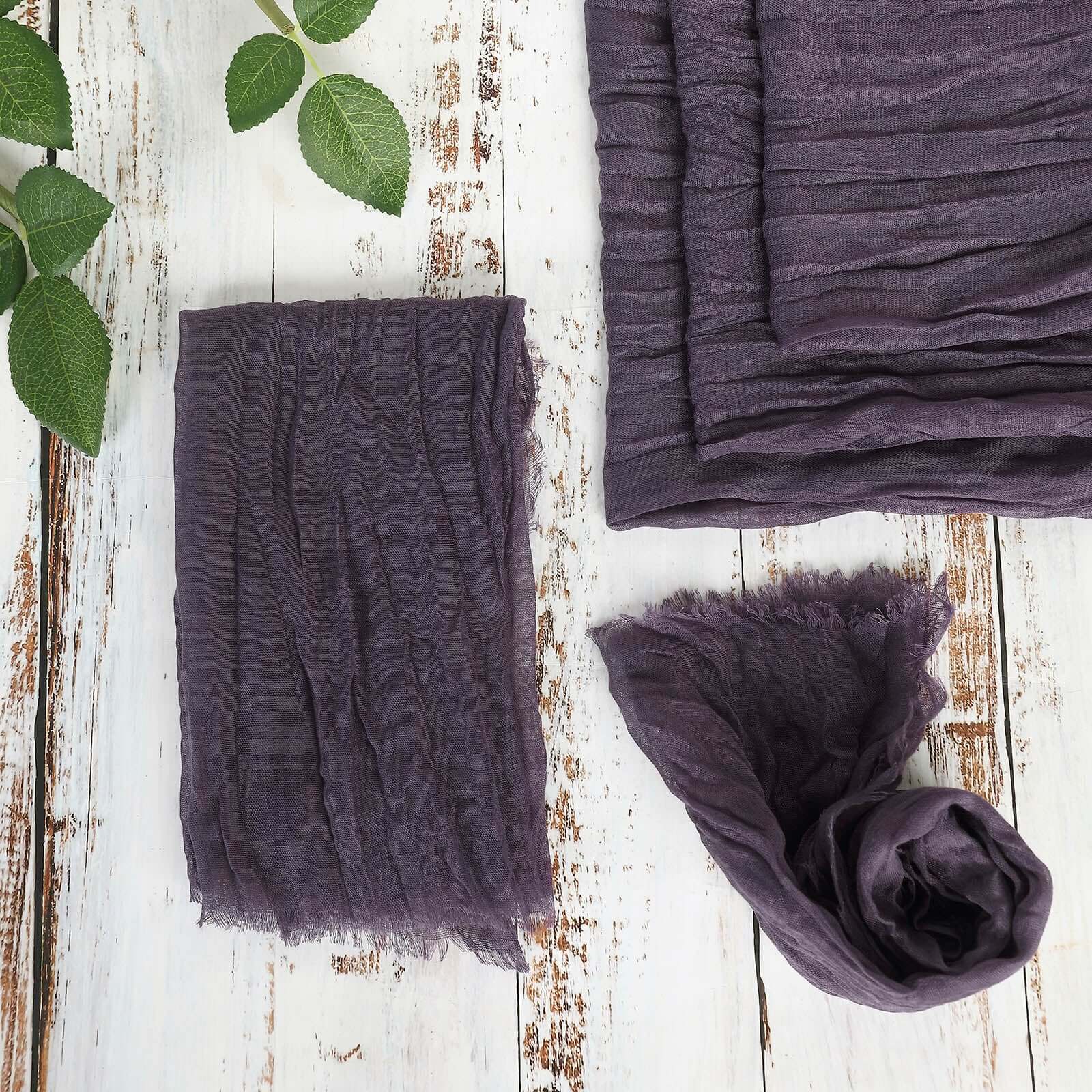 5 Pack Gauze Cheesecloth Napkins 24"x19" Purple - Reusable Boho Dinner Napkins - Image 8