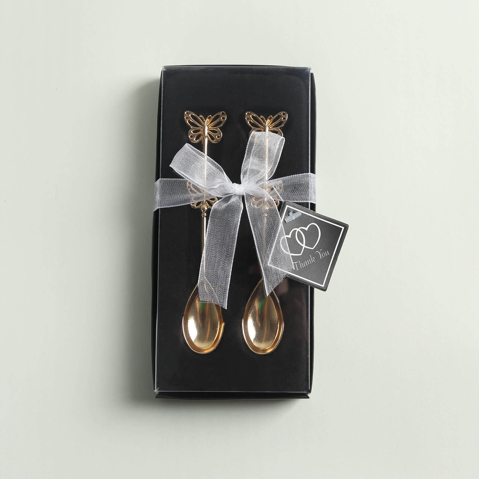 5 Pack Gold Metal Butterfly Handle Coffee Spoons - Image 12