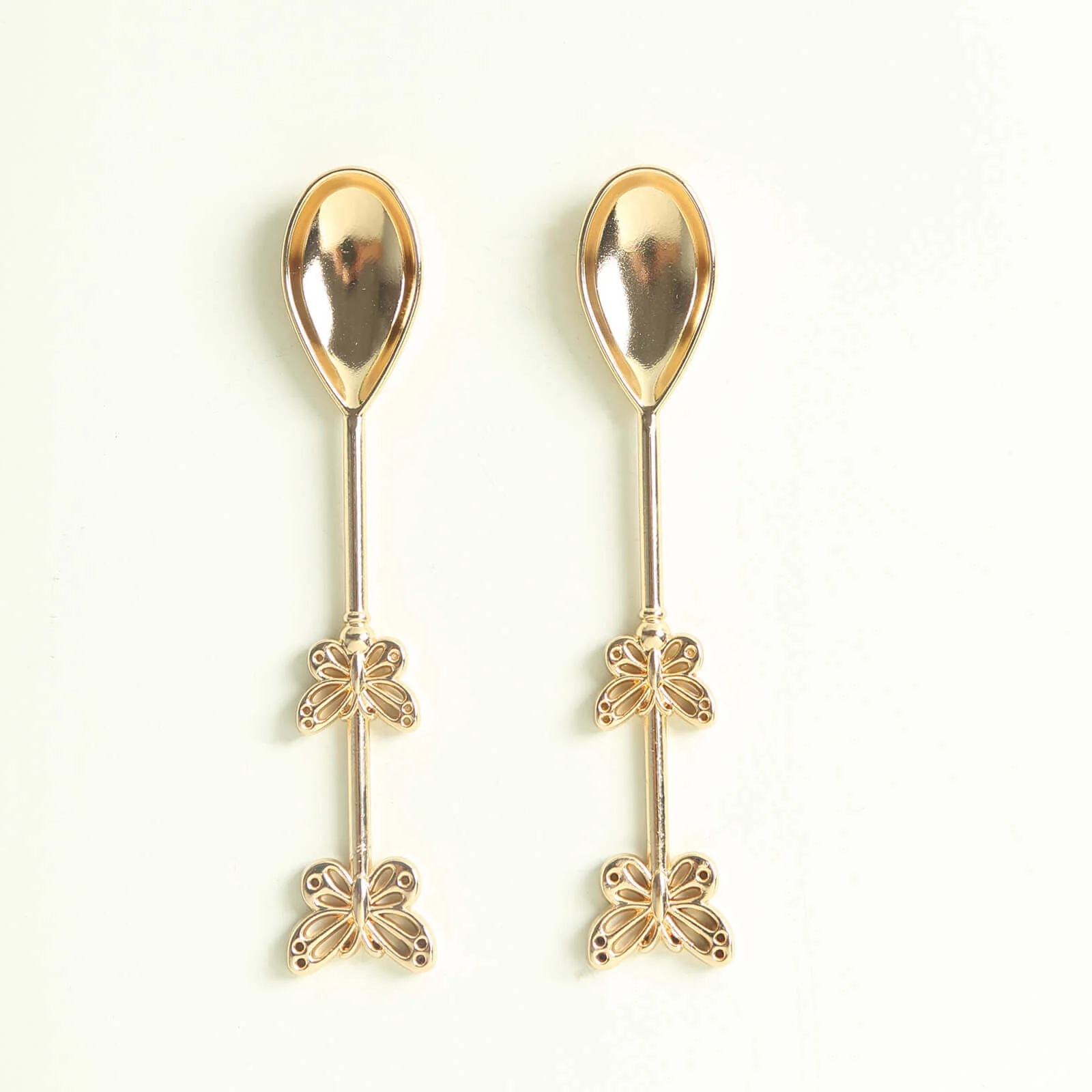5 Pack Gold Metal Butterfly Handle Coffee Spoons - Image 7