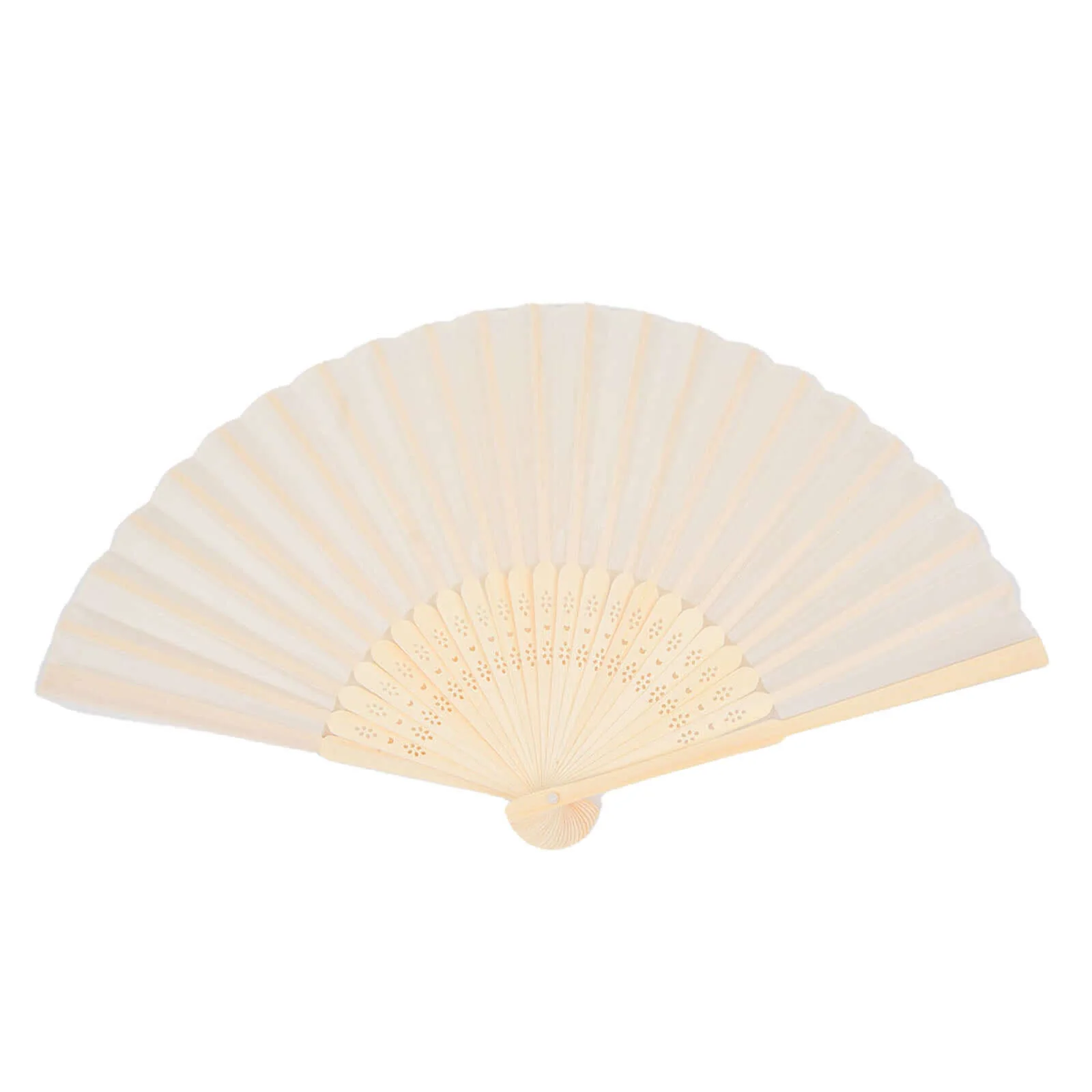 5 Pack Ivory Asian Silk Folding Fans Party Favors, Oriental Folding Fan Favors - Image 8