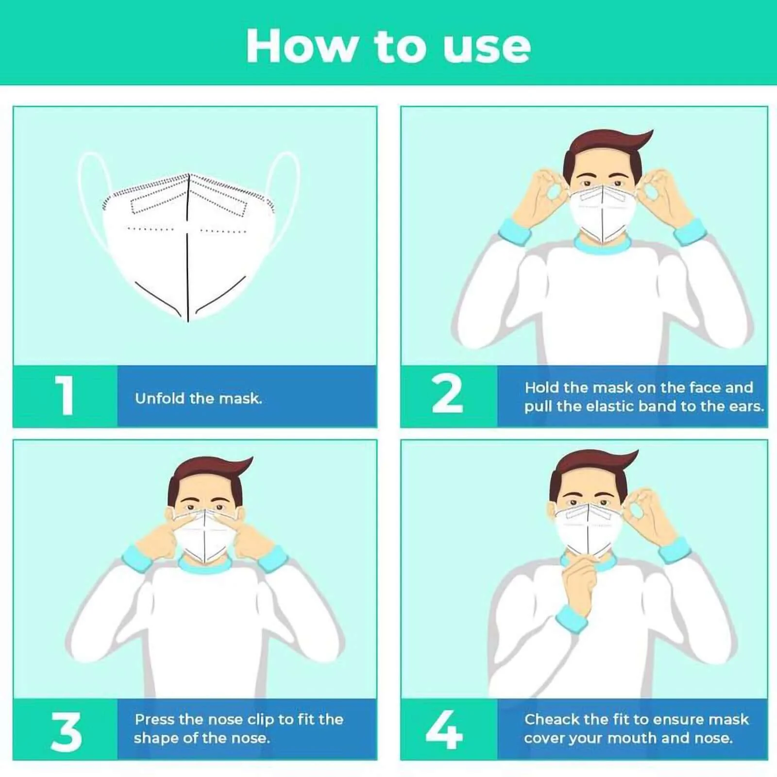 5 Pack KN95 Face Mask With 5 Layer Filters, Elastic Ear Loops And Nose Bridge Clip - Image 10