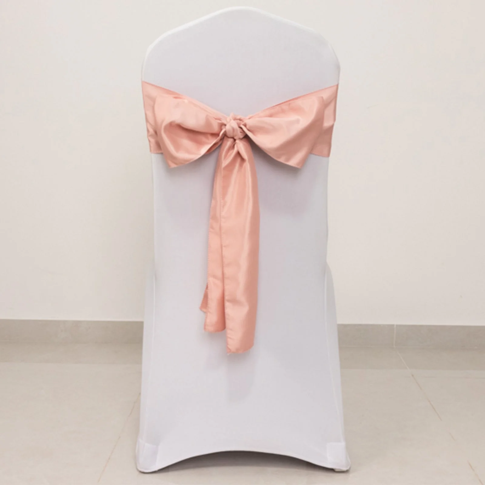 5 Pack Lamour Satin Chair Sashes 6"x106" Dusty Rose - Reusable Decorative Bows - Image 5