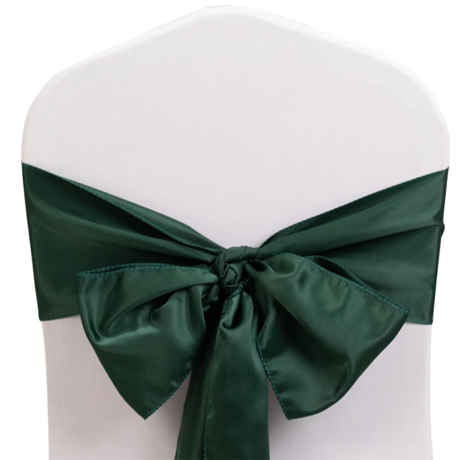 5 Pack Lamour Satin Chair Sashes 6"x106" Hunter Emerald Green - Reusable Decorative Bows - Image 3