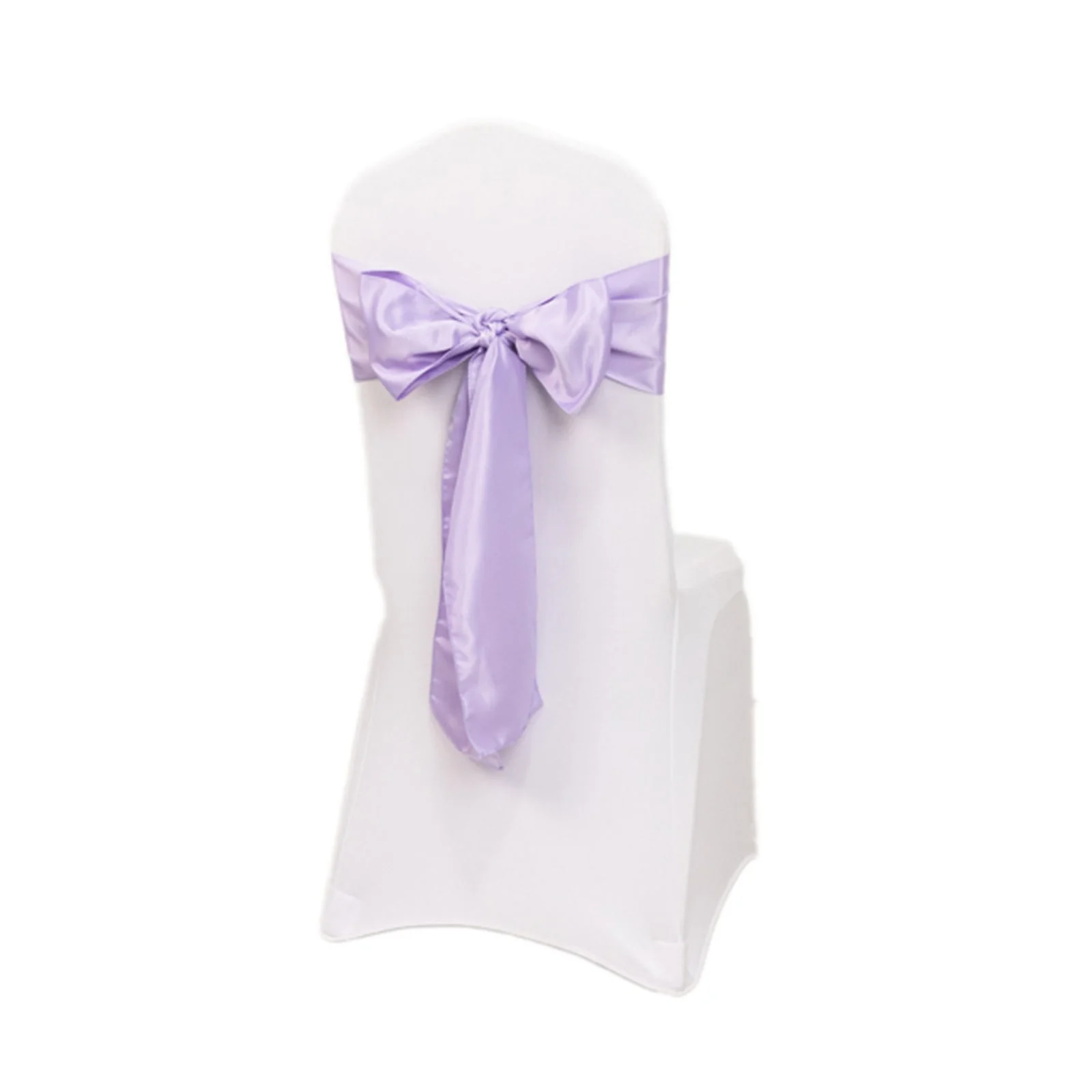 5 Pack Lamour Satin Chair Sashes 6"x106" Lavender Lilac - Reusable Decorative Bows - Image 6