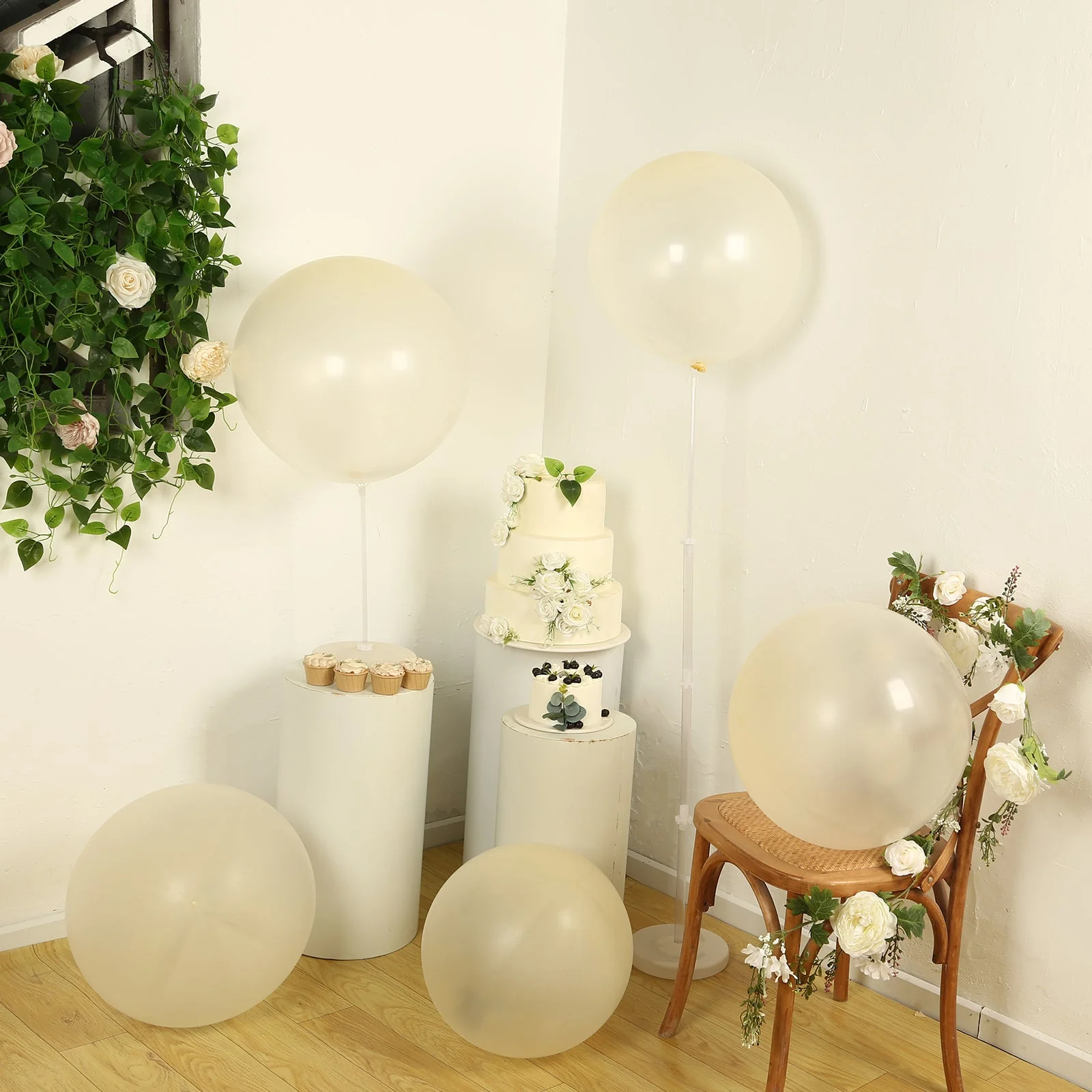5 Pack Large Clear Biodegradable Balloons, Eco-friendly Thickened Extra Strong Latex Helium Party Balloons - 36" - Image 4