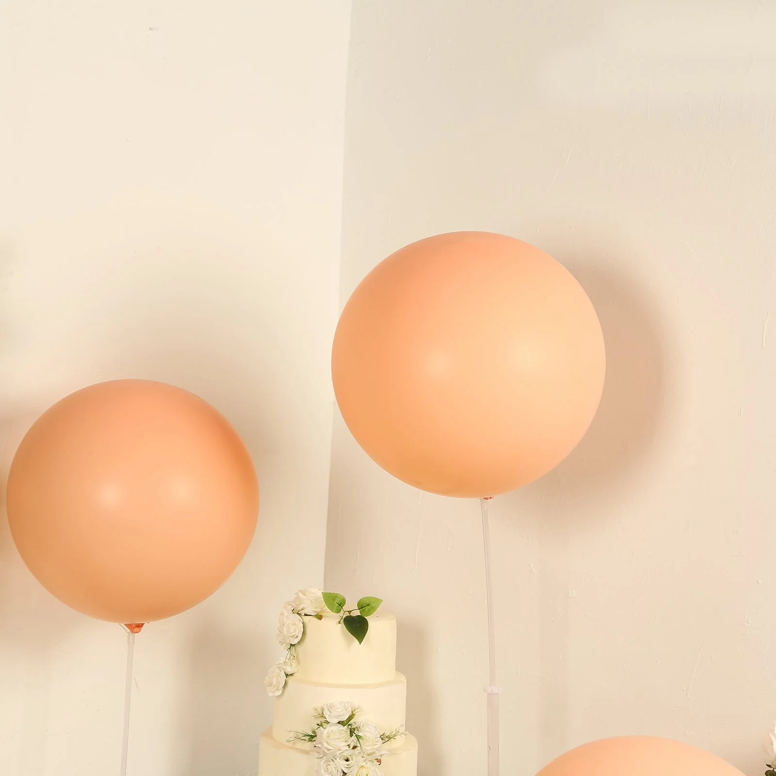 5 Pack Large Matte Pastel Blush Biodegradable Balloons, Round Eco-friendly Thickened Latex Party Balloons - 36" - Image 8