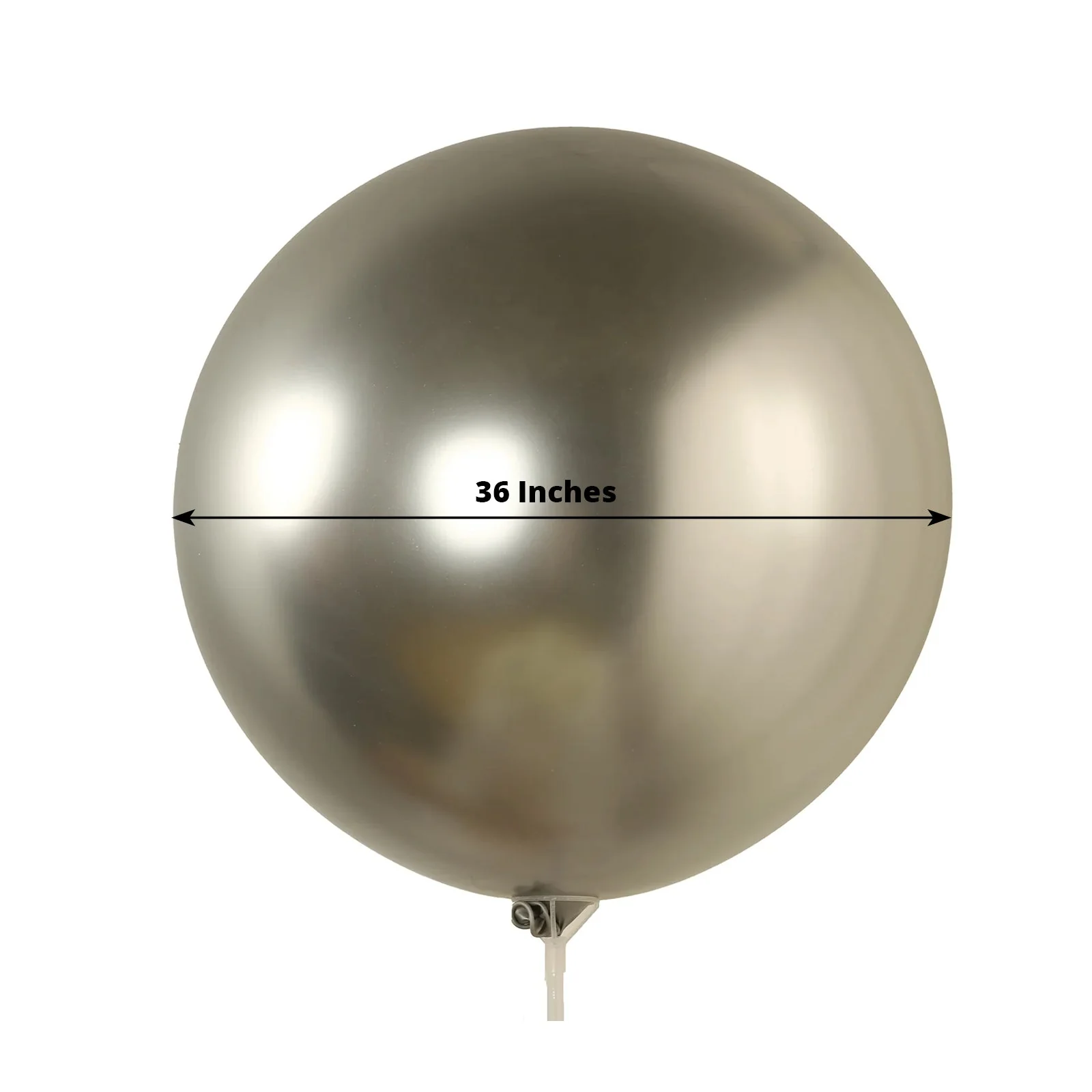 5 Pack Metallic Chrome Silver Biodegradable Balloons, Large Round Eco-friendly Thickened Latex Party Balloons - 36" - Image 3