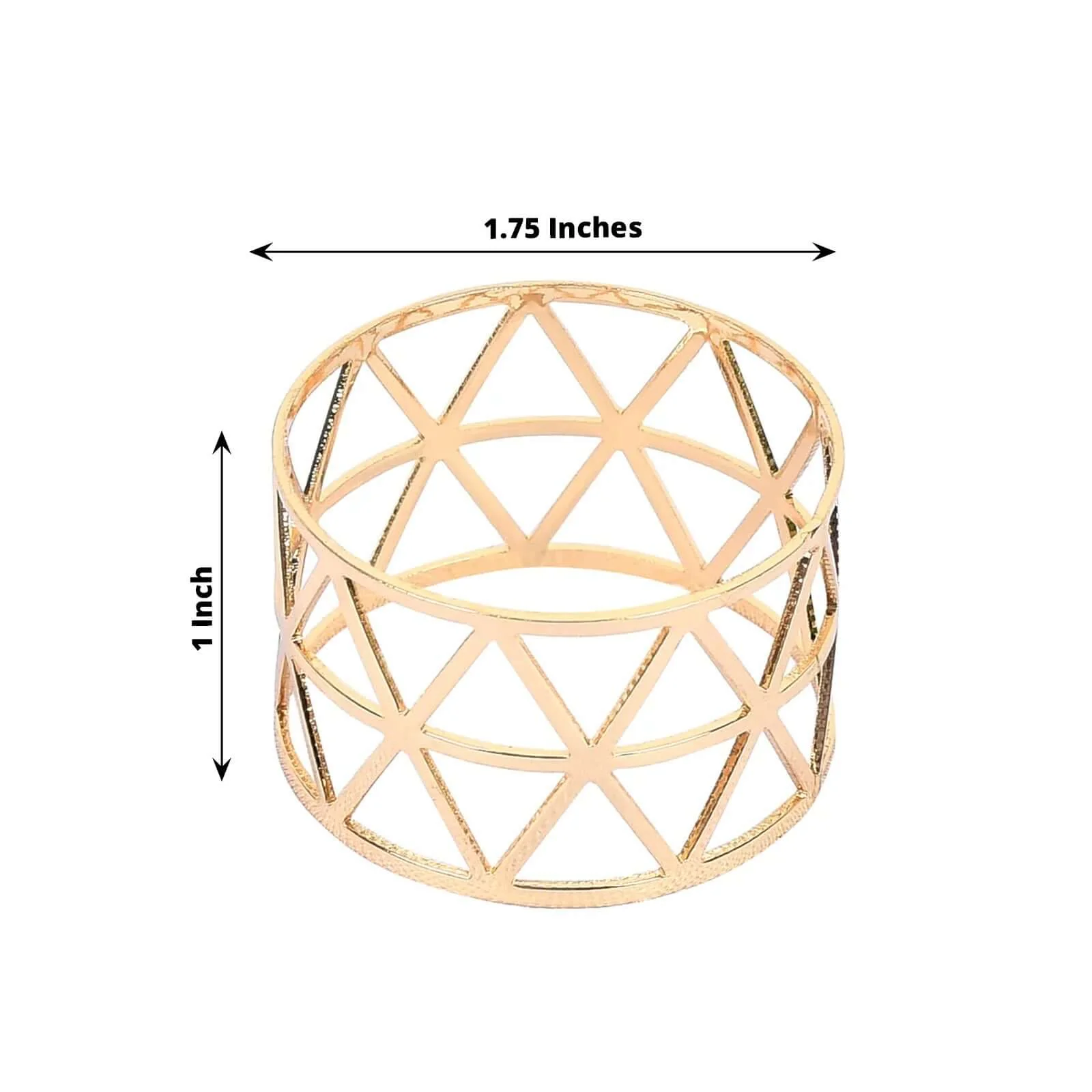 5 Pack Metallic Gold Geometric Napkin Rings, Paper Napkin Holders - Image 3