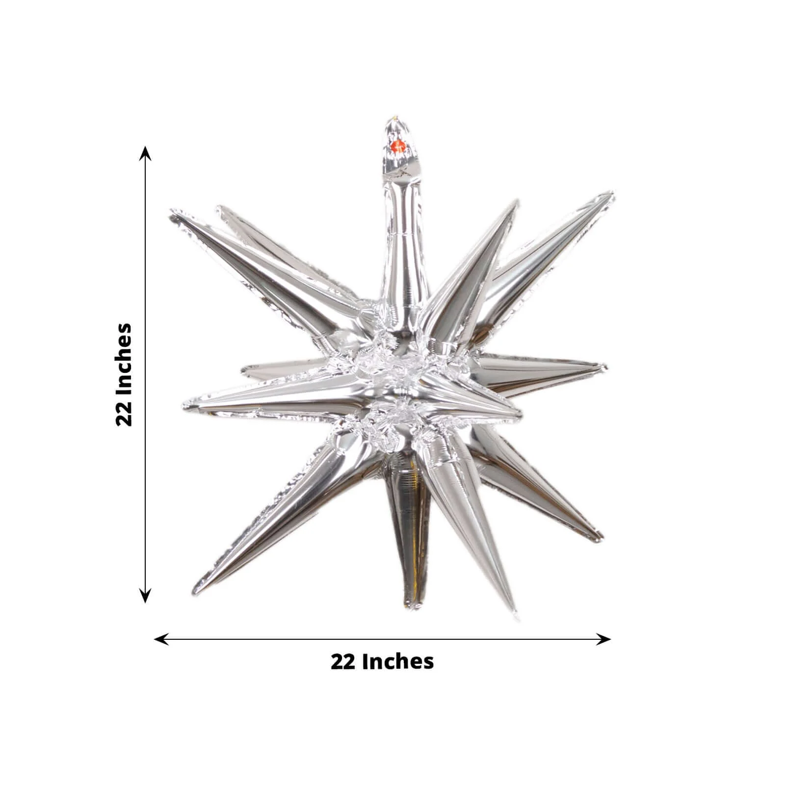 5 Pack Metallic Silver 14-Point Star Explosion Foil Balloons, Fireworks Starburst Shaped Mylar Party Balloons 22" - Image 3