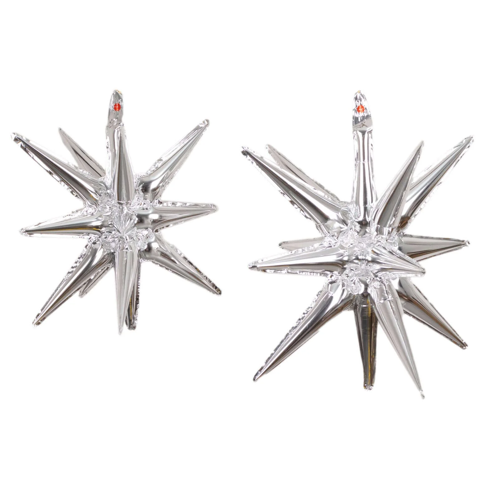 5 Pack Metallic Silver 14-Point Star Explosion Foil Balloons, Fireworks Starburst Shaped Mylar Party Balloons 22" - Image 8