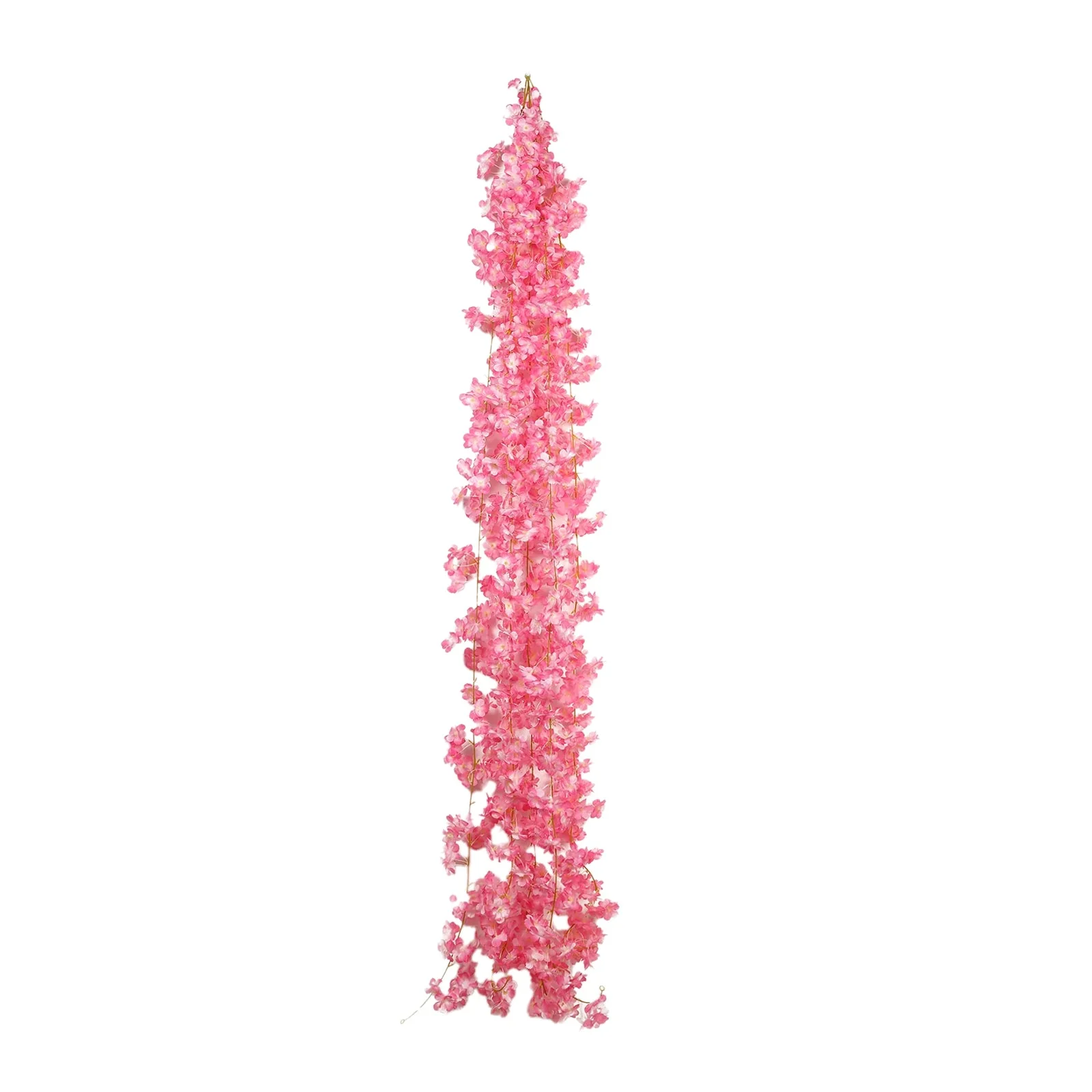 5 Pack Pink Artificial Cherry Blossom Flowers Garland, Silk Floral Hanging Vines - 6ft - Image 6