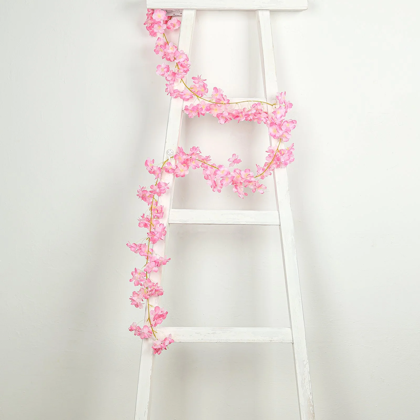 5 Pack Pink Artificial Cherry Blossom Flowers Garland, Silk Floral Hanging Vines - 6ft - Image 7